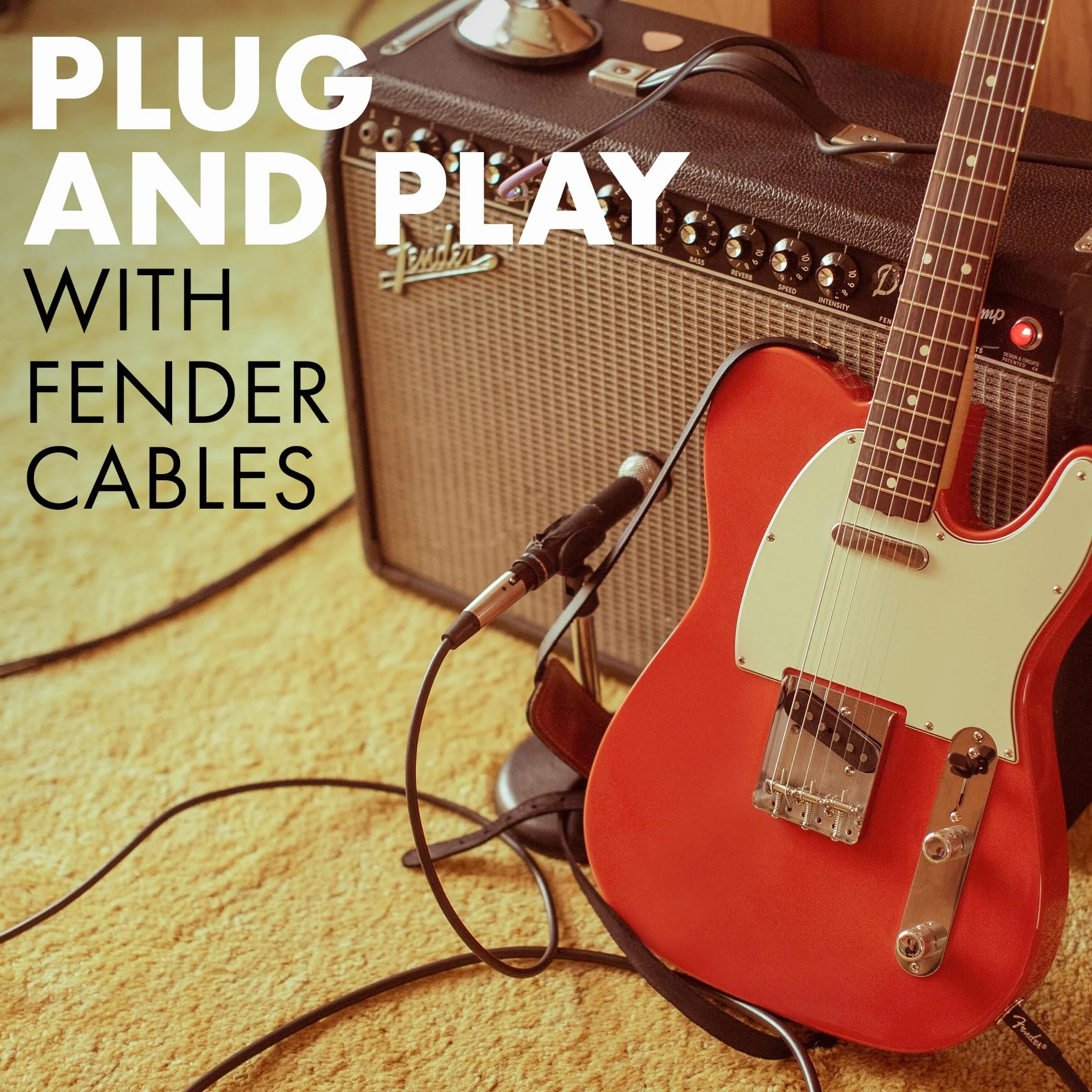 Fender Hendrix™ Voodoo Child™ Cewka instrumentalna kablowa, prosta/kąt, 30', fioletowy