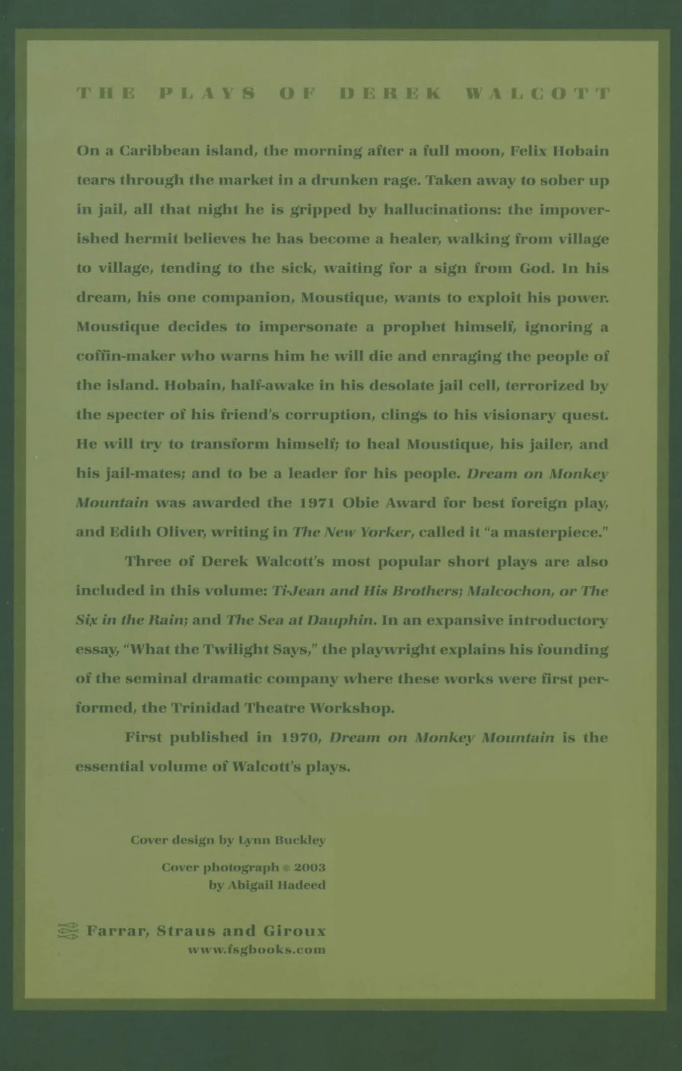 Dream on Monkey Mountain and Other Plays