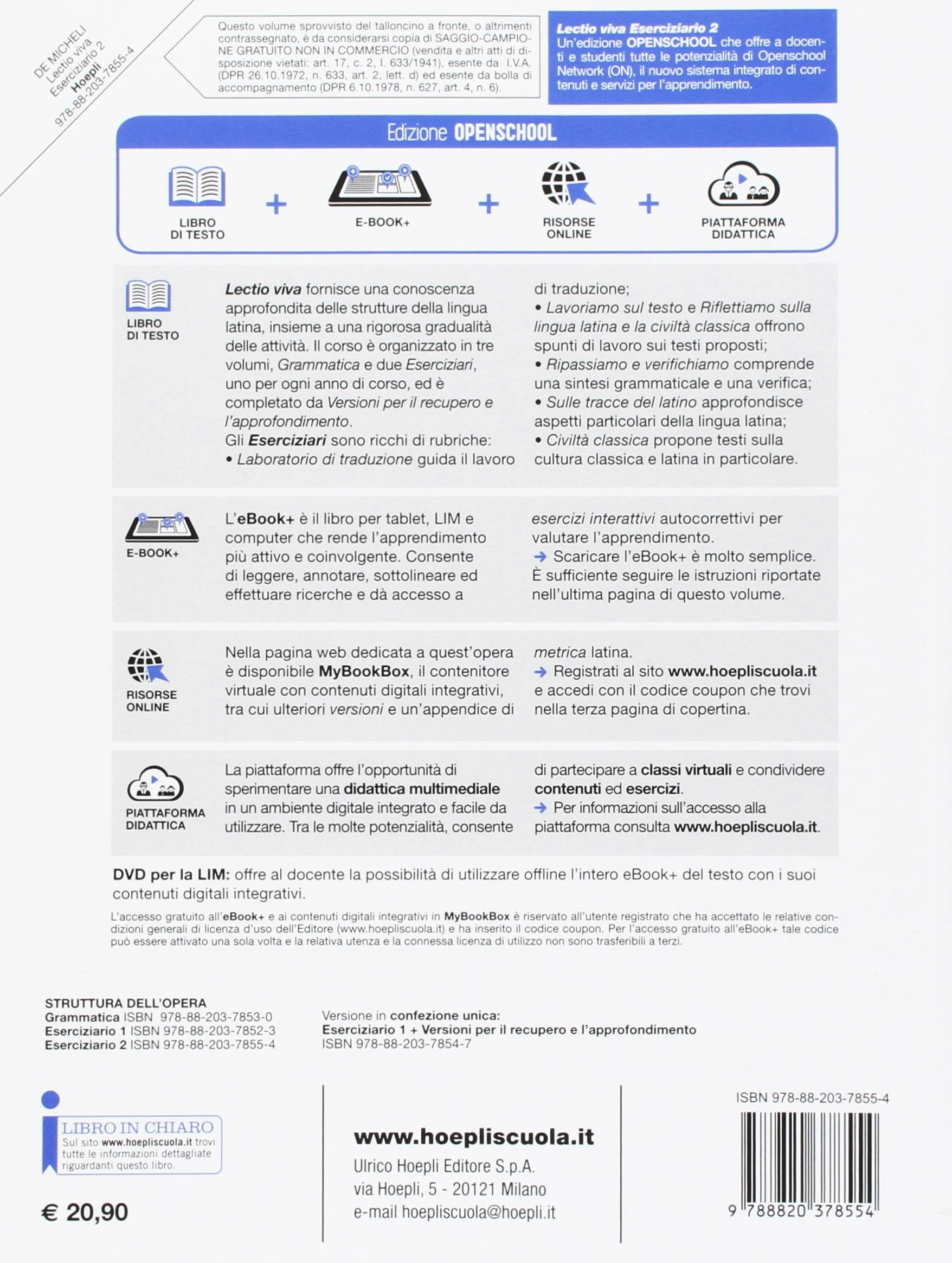 Lectio viva. Eserciziario. Corso di latino. Per i Licei. Con e-book. Con espansione online (Vol. 2)