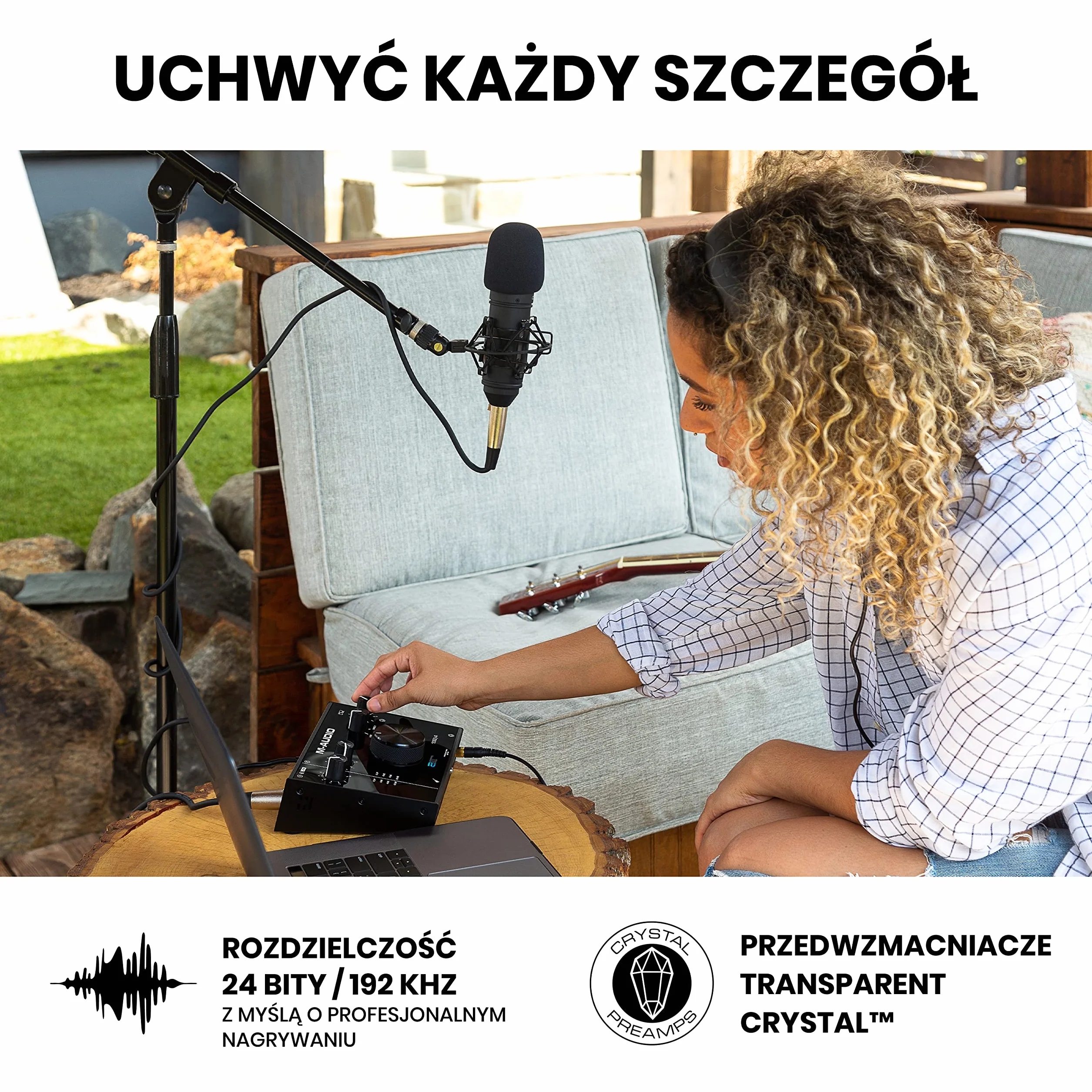 M-AUDIO AIR 192x4 Vocal Studio Pro – Interfejs audio USB z 2 wejściami i 2 wyjściami z mikrofonem pojemnościowym, uchwytem przeciwwstrząsowym, kablem XLR, słuchawkami i profesjonalnego oprogramowania