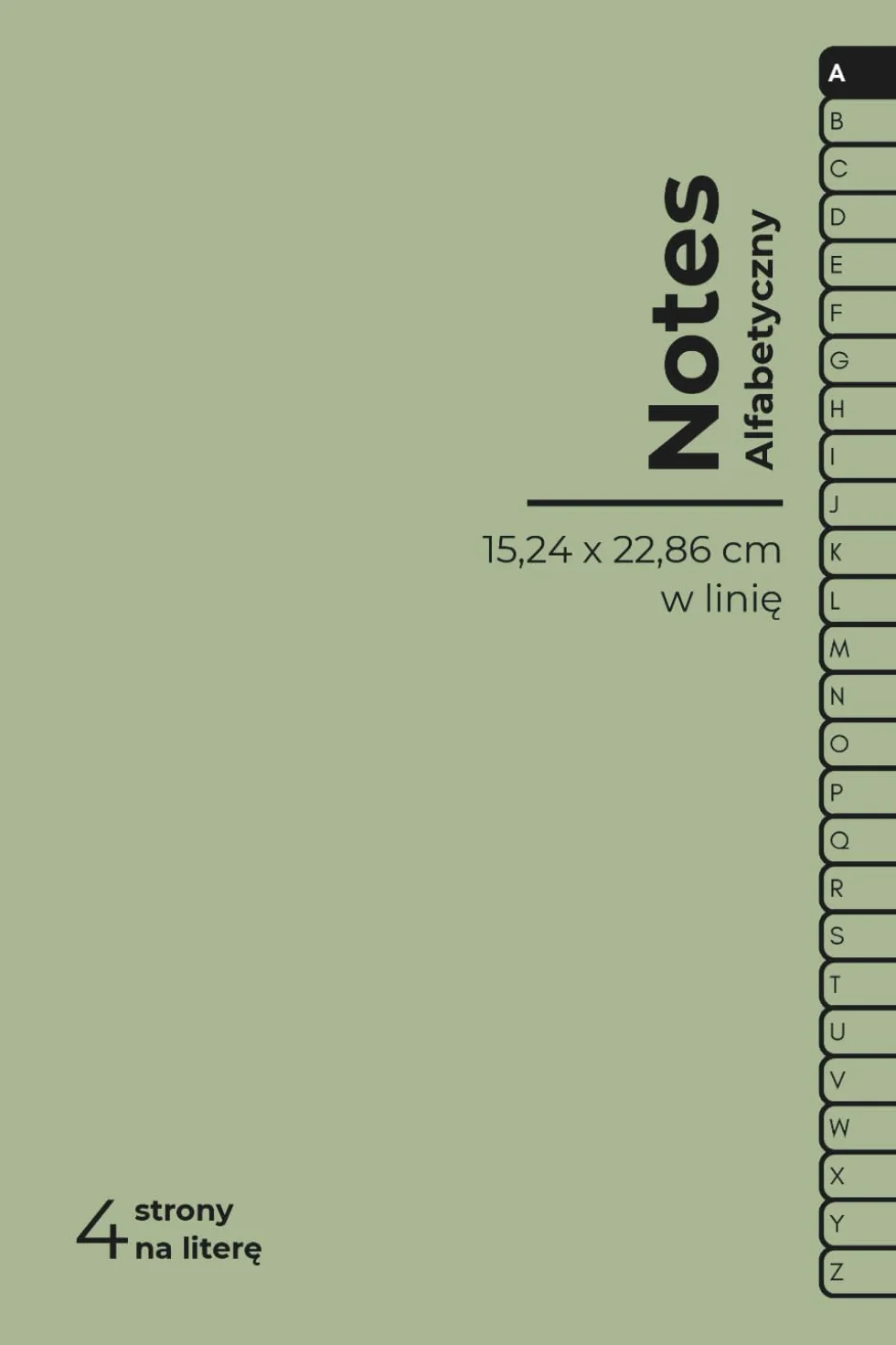 Notes Alfabetyczny: Zeszyt z Indeksem A-Z do nauki słówek, na hasła, przepisy i adresy - (15,24 x 22,86 cm - w linię - 4 strony na literę)