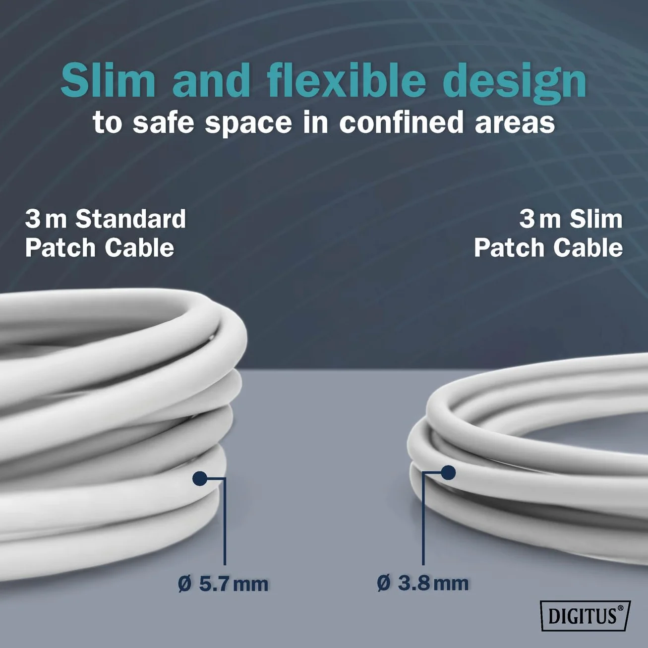 DIGITUS Kabel LAN Cat 6A – 7 m – wersja Slim AWG 32-7 – 10 Gb/s – kabel sieciowy RJ45 – F-FTP – PoE+ – LSZH – kompatybilny z Cat7, Cat6, Cat5e – szary