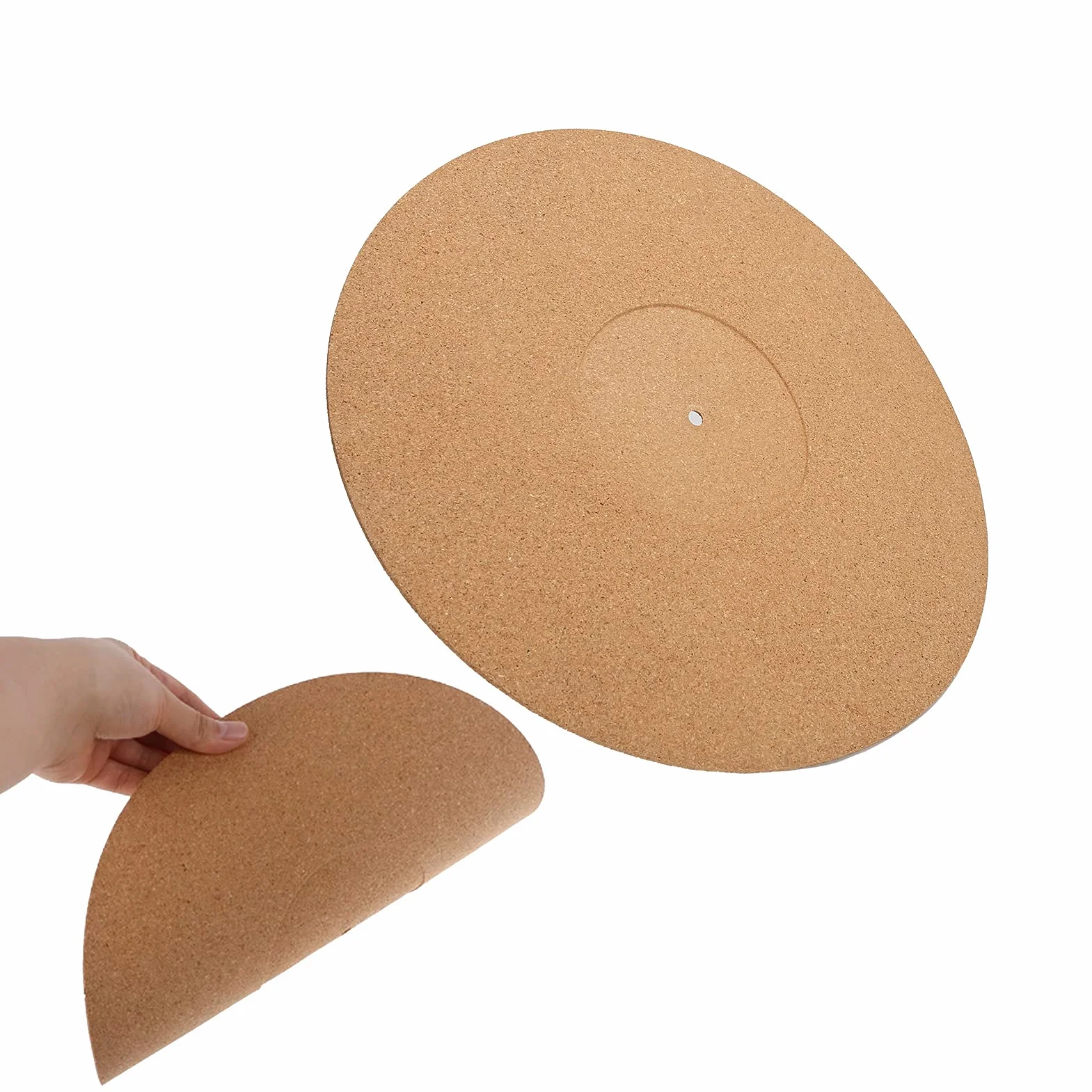 Mata do Talerza Gramofonu Miękki Korek, Gramofon Slipmat Antystatyczna Mata Korkowa 12-calowy Korkowy Gramofon LP Slipmat Uniwersalny do Podkładki Pod Płytę Winylową, Poprawia Dźwięk i Zmniejsza Hałas
