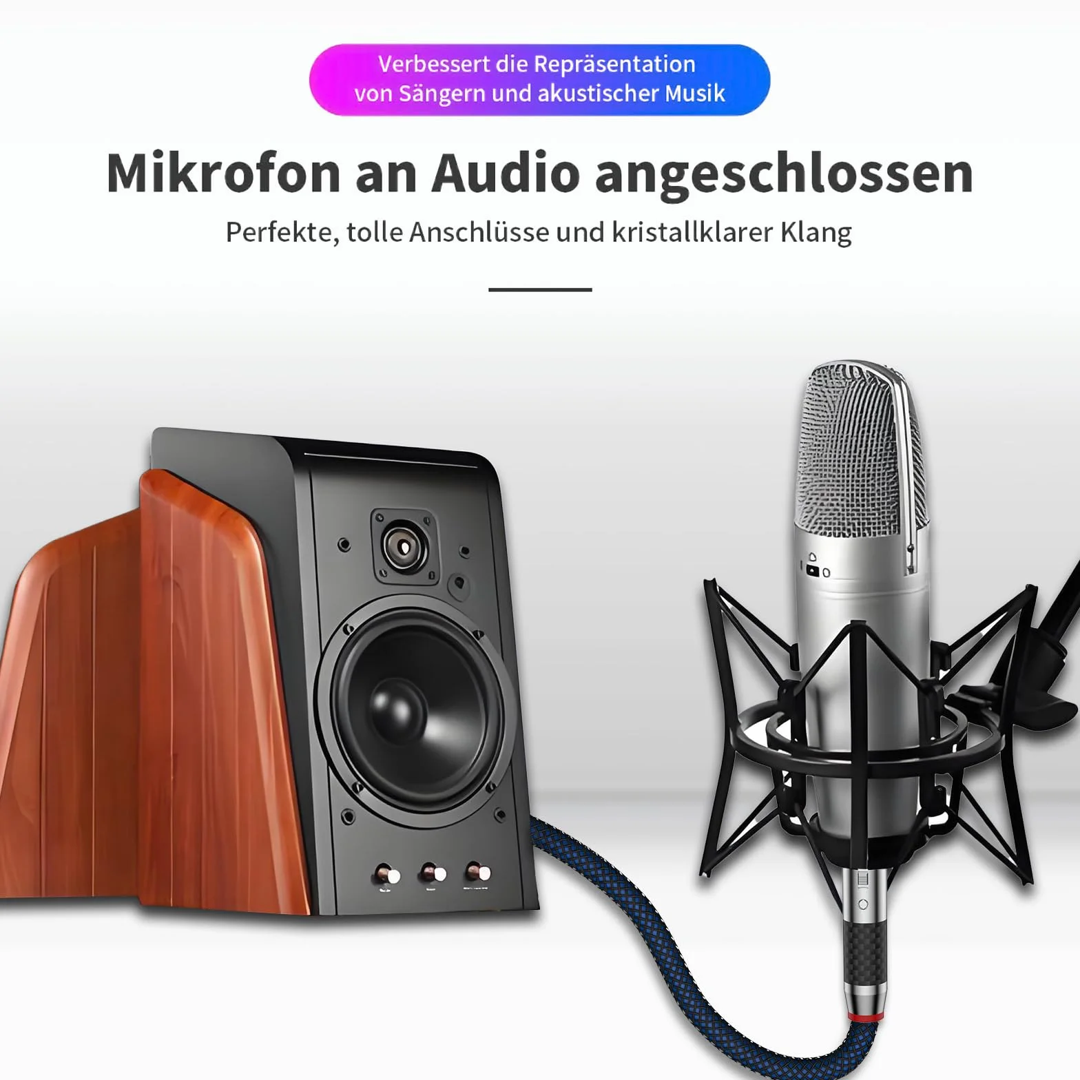 Tertullus - Wysokiej klasy kabel audio XLR 1m do srebrnego gniazda stereo OFC do CD, wzmacniacza mocy, głośnika monitora, wzmacniacza słuchawkowego