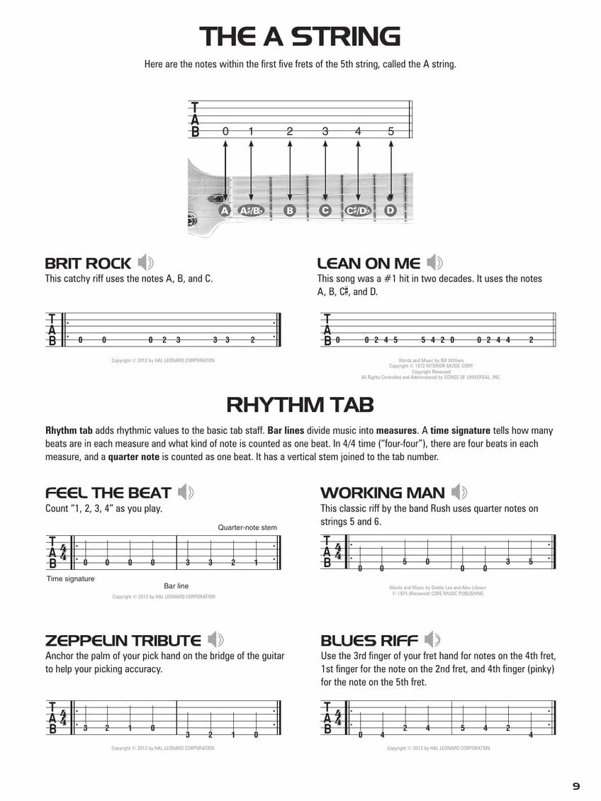 Hal Leonard Guitar Tab Method: Books 1, 2 & 3 All-In-One Edition! Book/Online Audio: All-in-One Edition! Includes Downloadable Audio, Includes Bonus Material!: 1-3