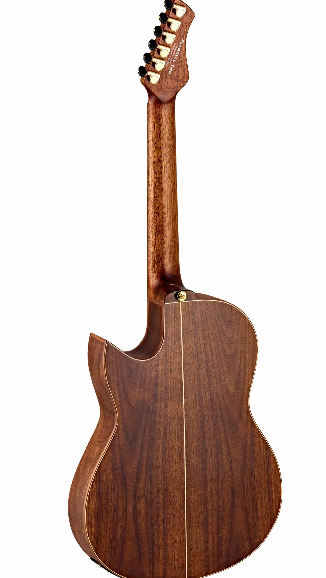 Ortega Guitars Classical Guitar Electro-Acoustic – Wąski Gryf, Korpus Thinline – Seria Signature – W Zestawie Pokrowiec i Folia Ochronna – Lity Cedr/Orzech, Wykończenie Naturalne (FLAMETAL-TWO)