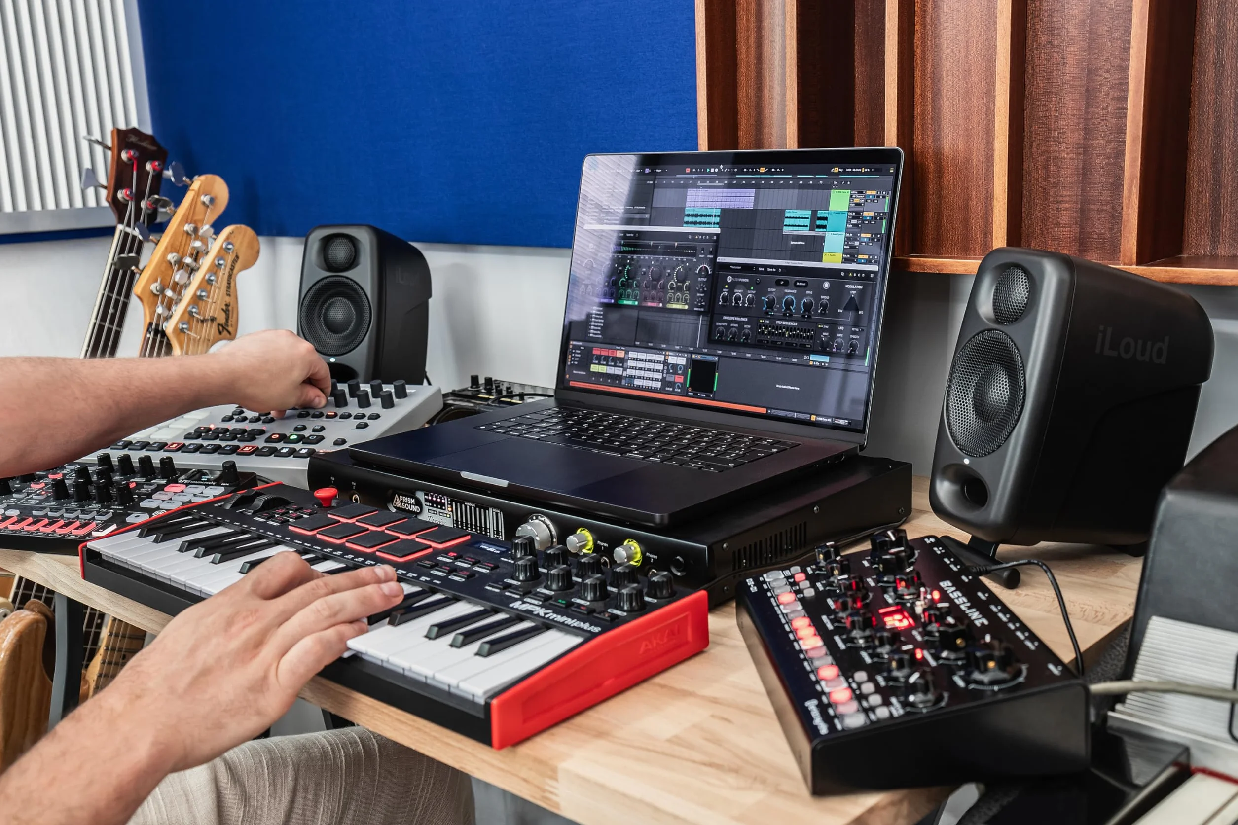 IK Multimedia iLoud Micro Monitor Pro - Pair - 2-Way bi-amped, highly portable, digitally controlled compact reference studio monitors. X-MONITOR. Incl. ARC calibration mic. Black.