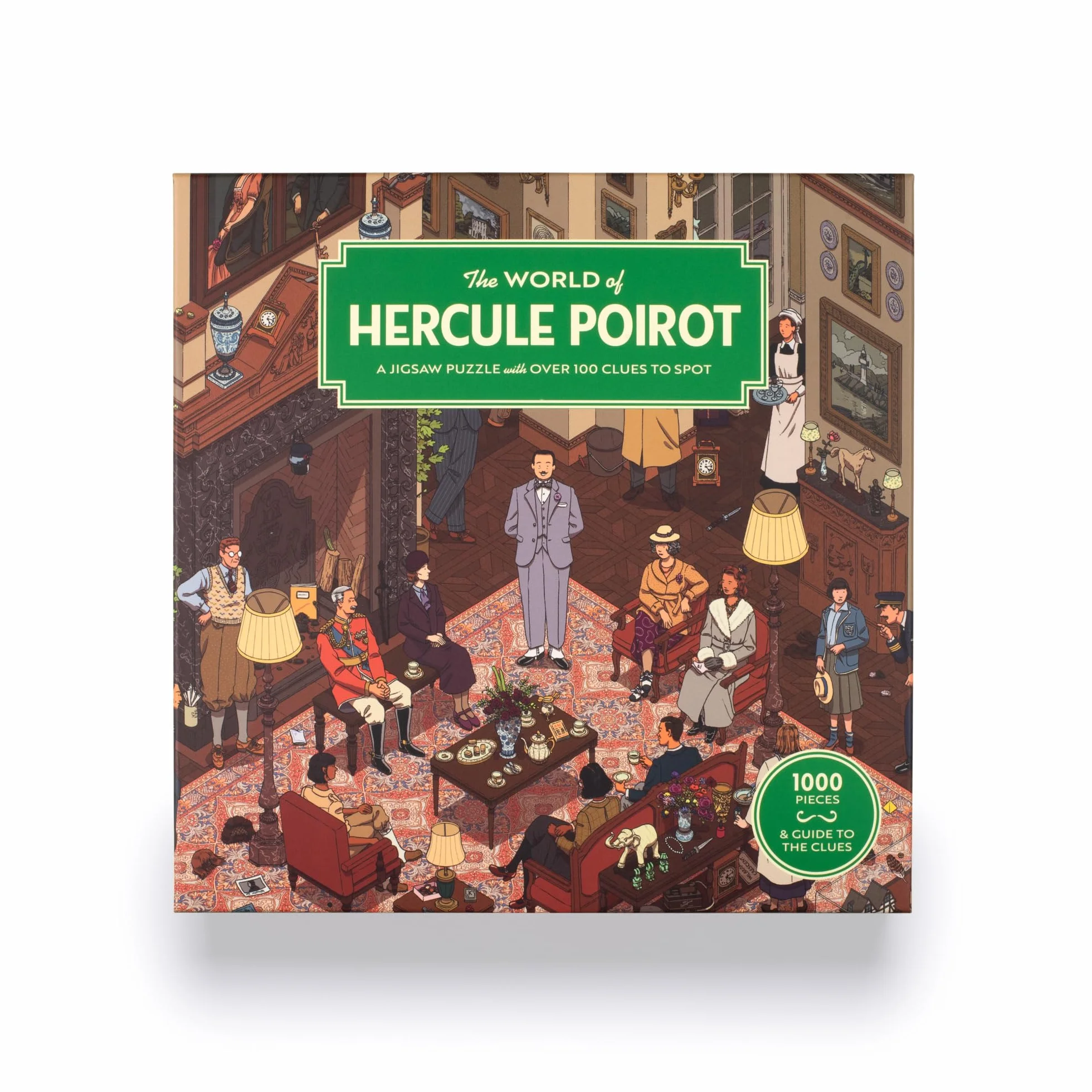 The World of Hercule Poirot: A 1000-piece Jigsaw Puzzle with over 100 Clues to Spot: A Gift for Fans of Agatha Christie