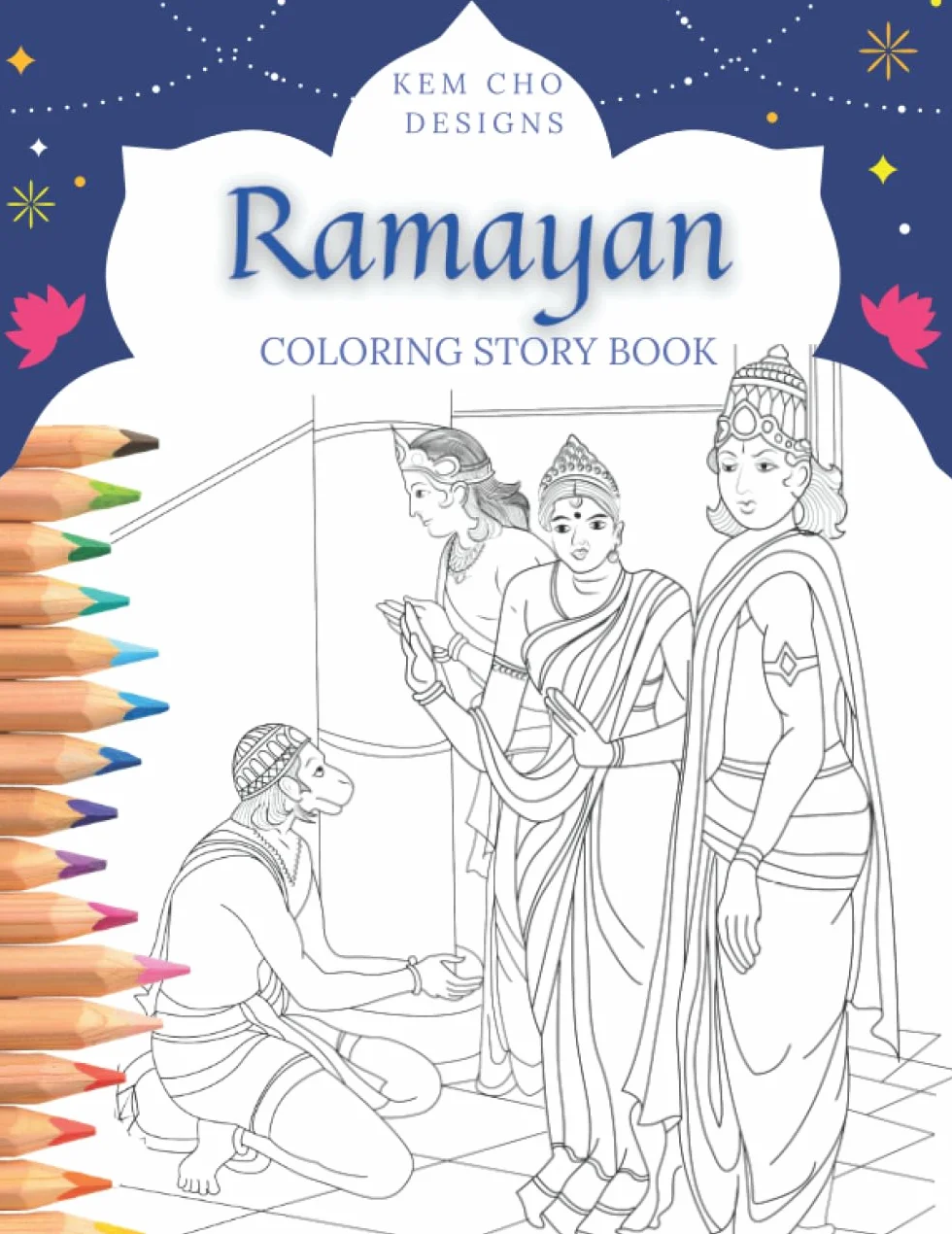 RAMAYAN COLORING STORY BOOK. Learn the story of DIWALI. Activity book for kids and teens. A4 Paperback. Travel friendly. Diwali gift for kids