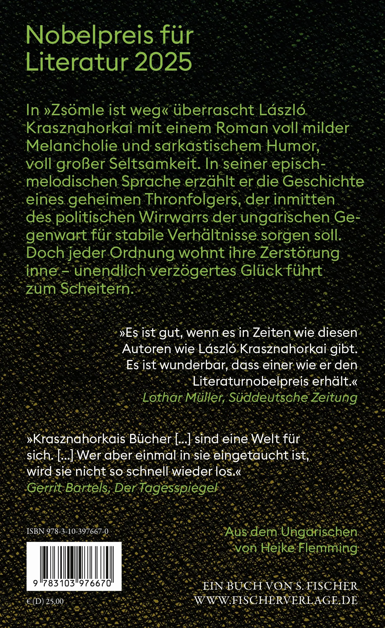 Zsömle ist weg: Roman | Nobelpreis für Literatur 2025