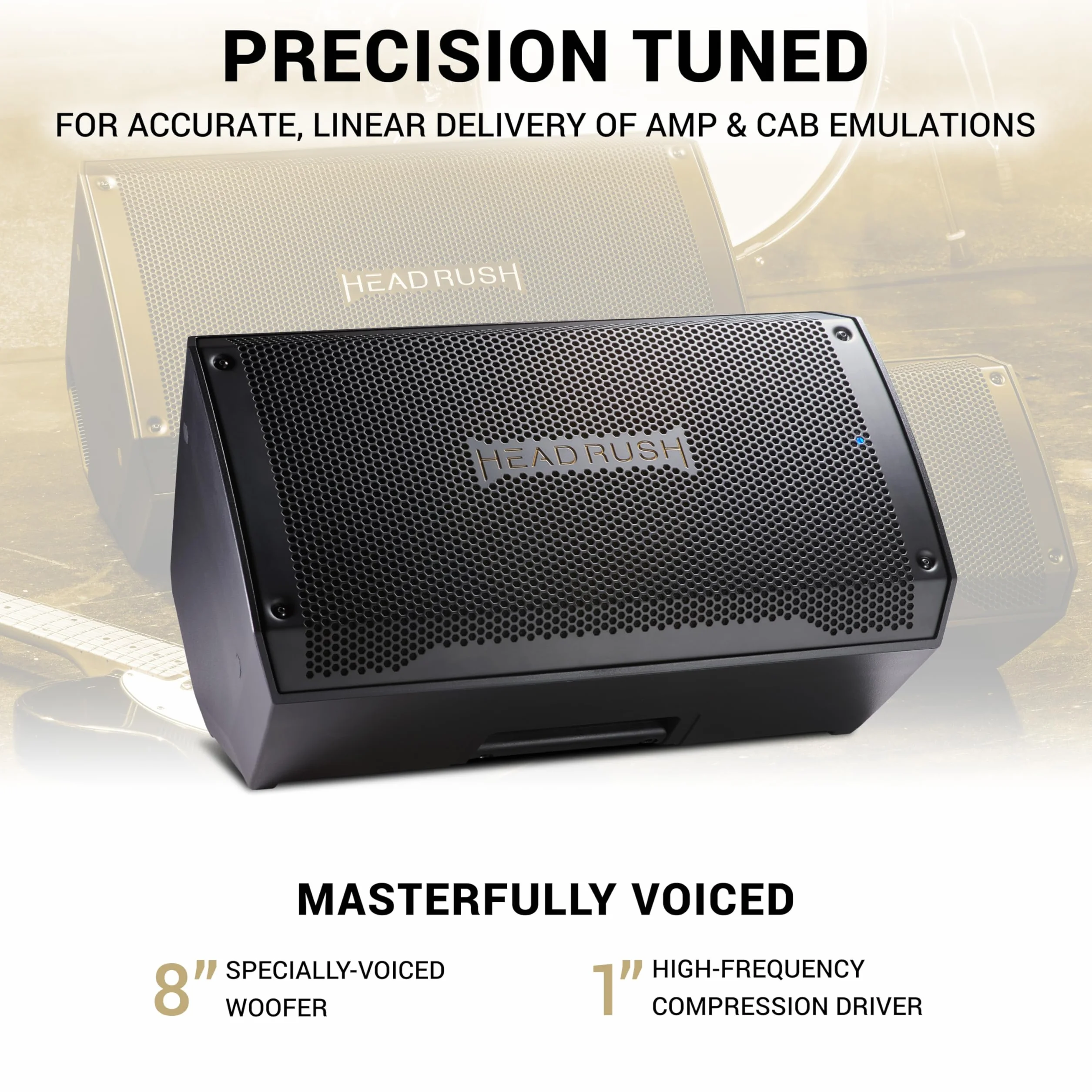 HeadRush FRFR108 MKII - Вzmacniacz do gitary elektrycznej i basowej 2000W, Bluetooth 8" o płaskiej charakterystyce do efektów i symulatorów wzmacniac