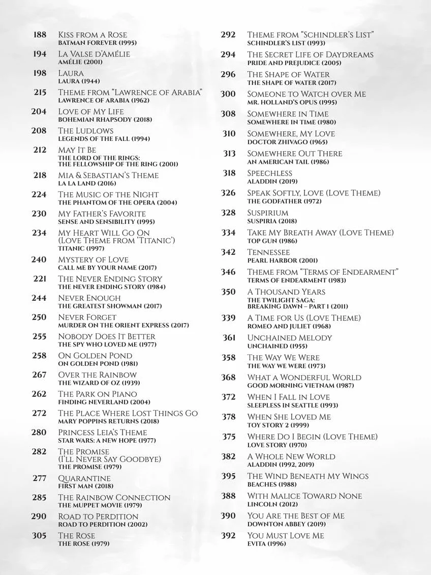 100 Most Beautiful Movie Songs Piano/Vocal/Guitar Songbook Sheet Music for Iconic Film Themes Easy Arrangements for All Skill Levels Popular Movie Music