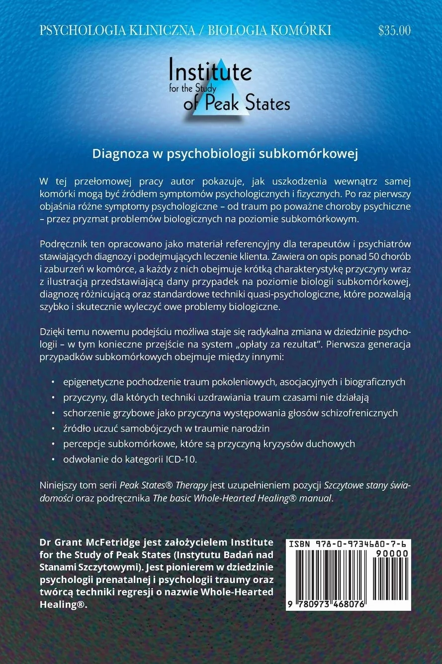 Psychobiologia Subkomorkowa Podrecznik Diagnozy: Subkomorkowe Przyczyny Problemow Psychologicznych: 1