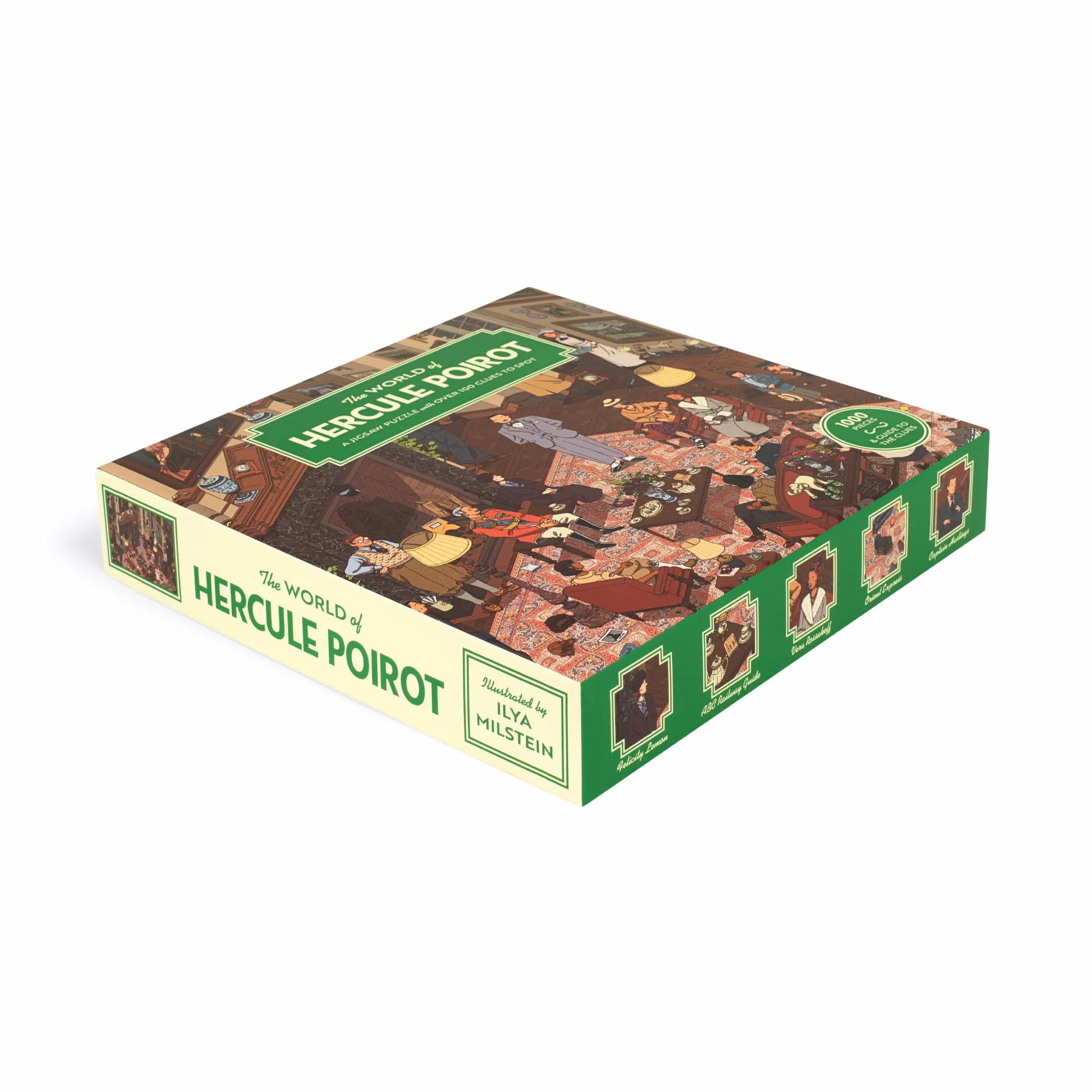 The World of Hercule Poirot: A 1000-piece Jigsaw Puzzle with over 100 Clues to Spot: A Gift for Fans of Agatha Christie