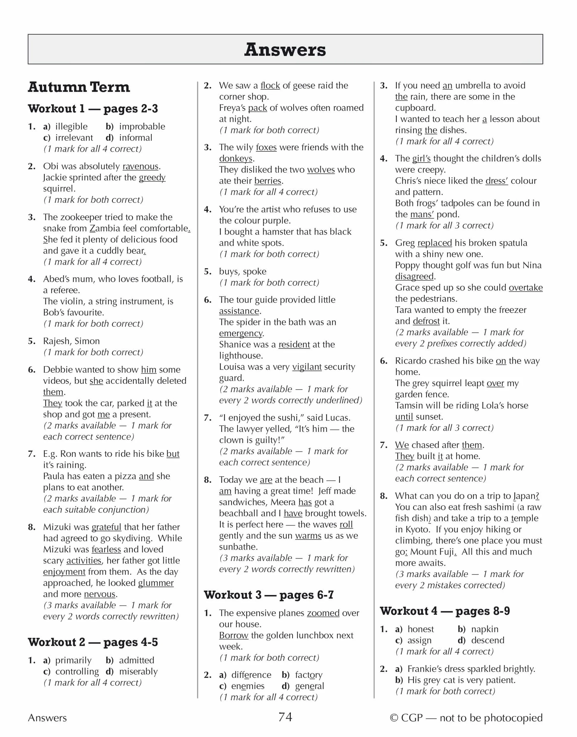 KS3 Year 7 Spelling, Punctuation and Grammar 10-Minute Weekly Workouts
