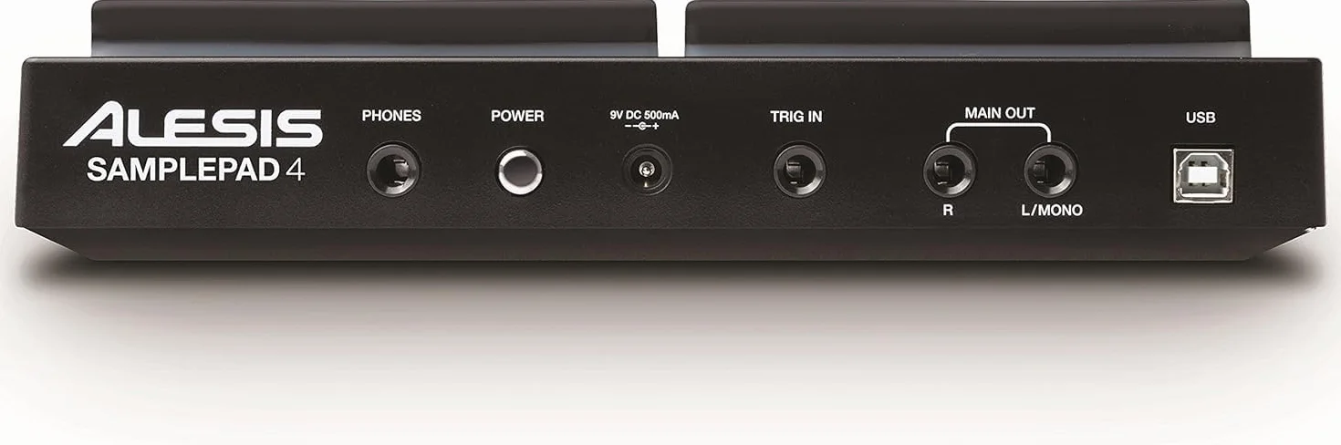 Alesis Sample Pad 4 - Kompaktowy instrument perkusyjny i wyzwalacz próbek z 4 czułymi na prędkość padami, 25 dźwiękami bębnów i gniazdem na kartę SD/SDHC