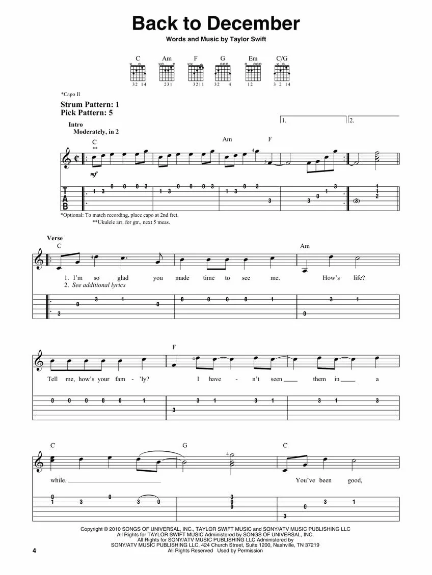 Taylor Swift - Easy Guitar Anthology 2nd Edition