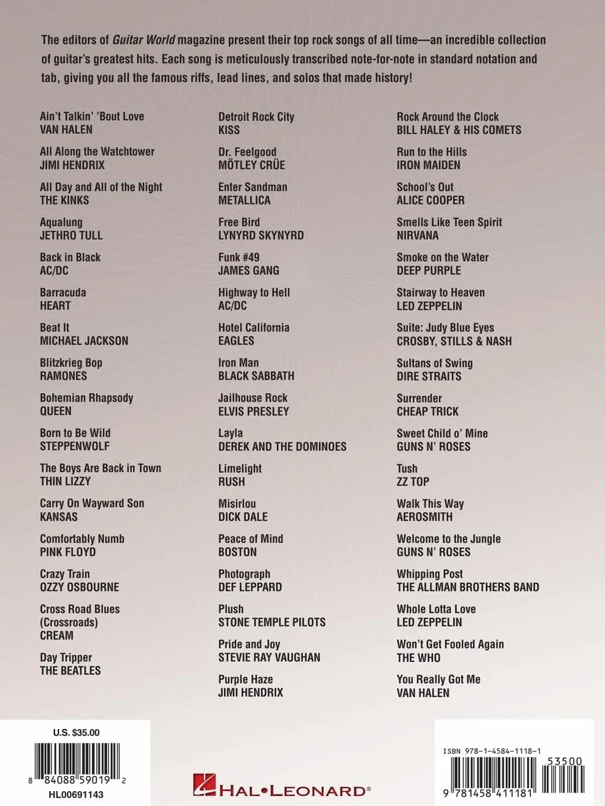 Guitar world: 50 greatest rock songs of all time