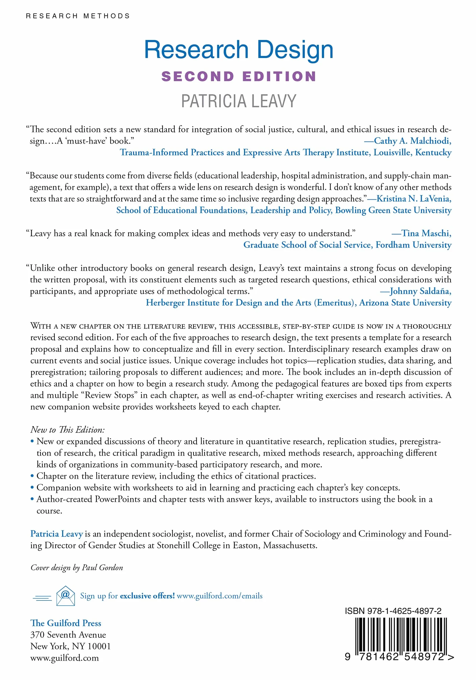 Research Design, Second Edition: Quantitative, Qualitative, Mixed Methods, Arts-Based, and Community-Based Participatory Research Approaches