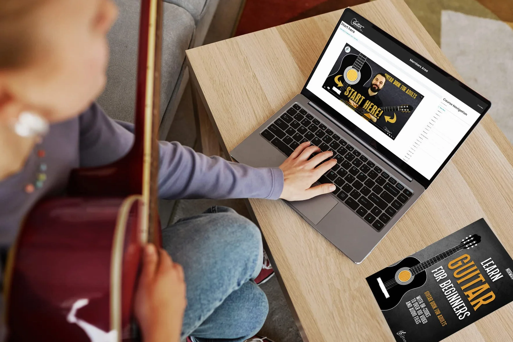 Learn Guitar for Beginners - Guitar Book for Adults: With QR-Codes to over 100 Video and Audio Files