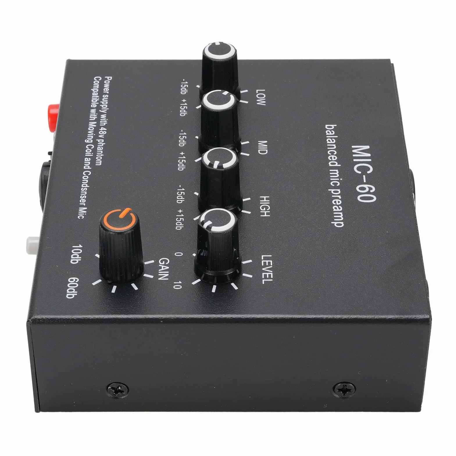 Wzmacniacz mikrofonowy mikrofon przedwzmacniacz wzmocnienie mikrofonu 48 V zasilacz mikrofon przedwzmacniacz do dynamicznego kondensatora XLR 3,5 mm 6,35 mm wejścia (z kablem XLR)