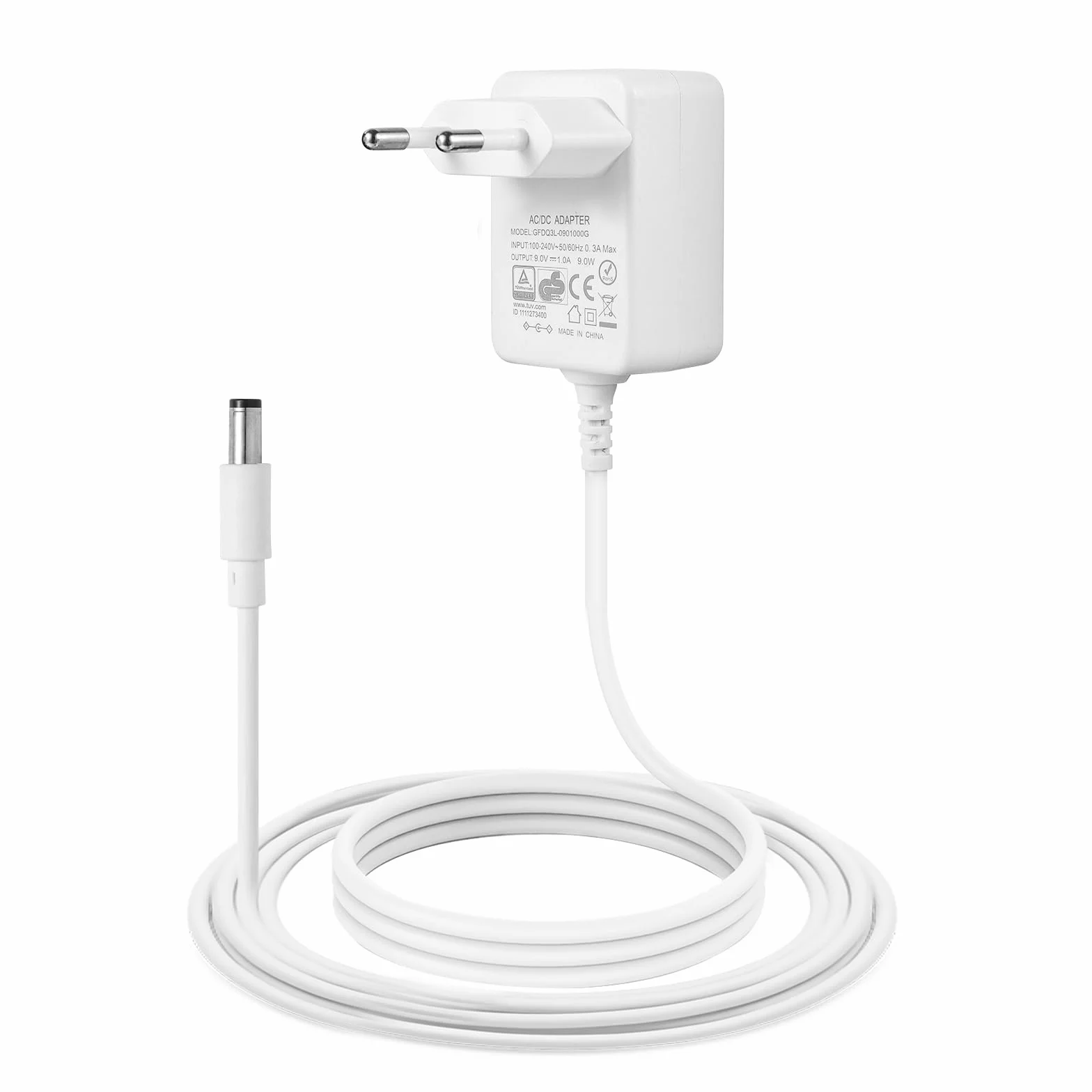 Zasilacz 9V do Pedałów Efektów Gitarowych, Polaryzacja Ujemna Wewnętrzna Dodatnia Zewnętrzna Zasilanie, 9V 1A Pedały Adapter do Gitary Basu Pedały Stompbox oraz Klawiatury Casio 9V