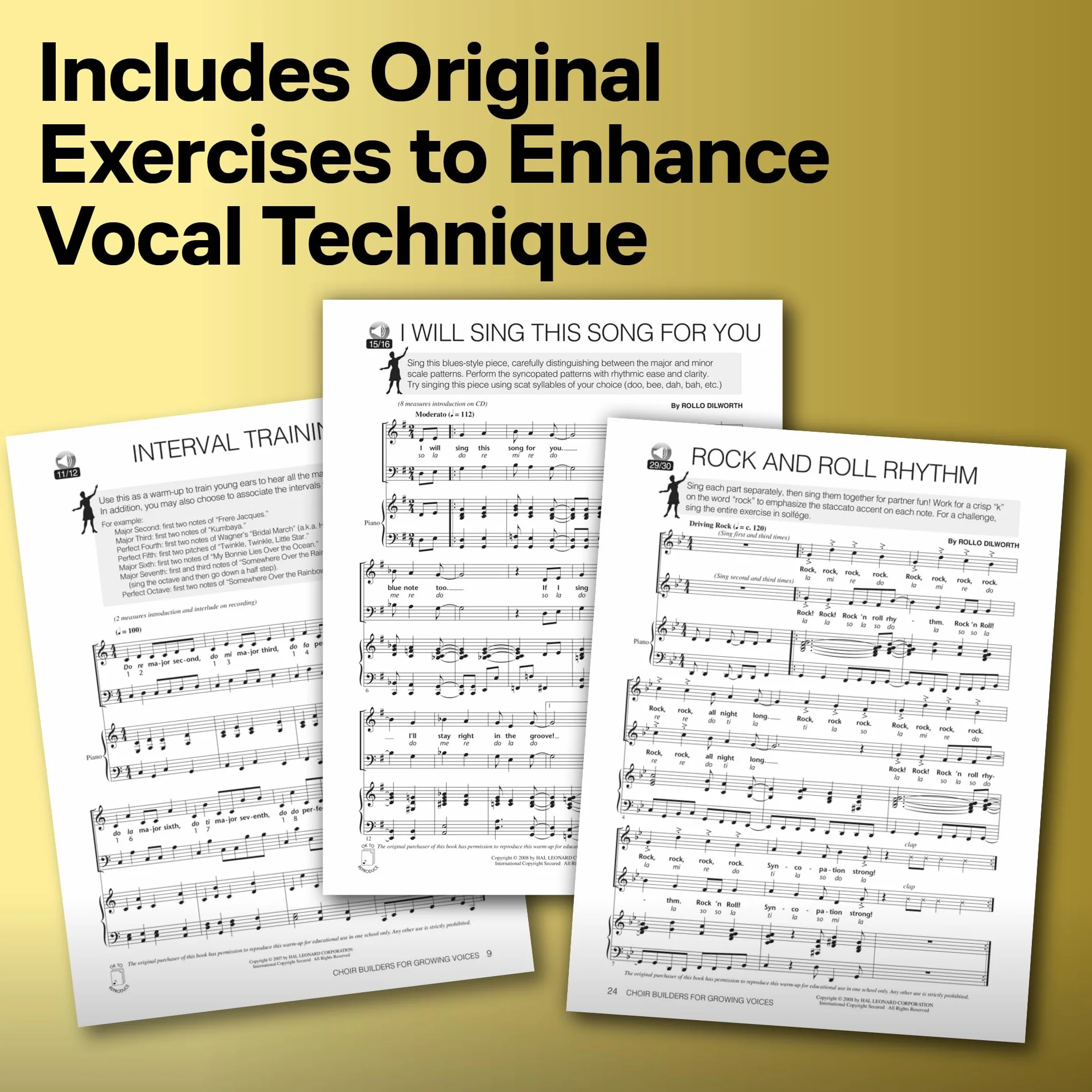 Choir builders for growing voices +cd: 18 Vocal Exercises for Warm-Up & Workout