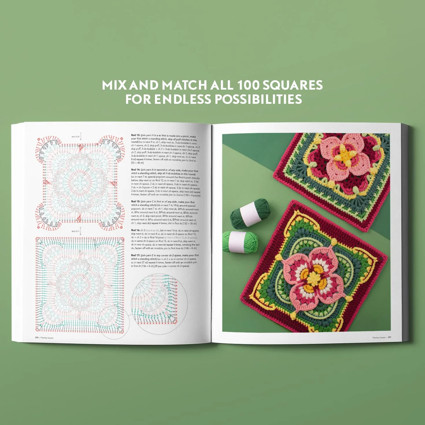100 Vibrant Granny Squares: Your Go-To Source for Mix & Match Motifs