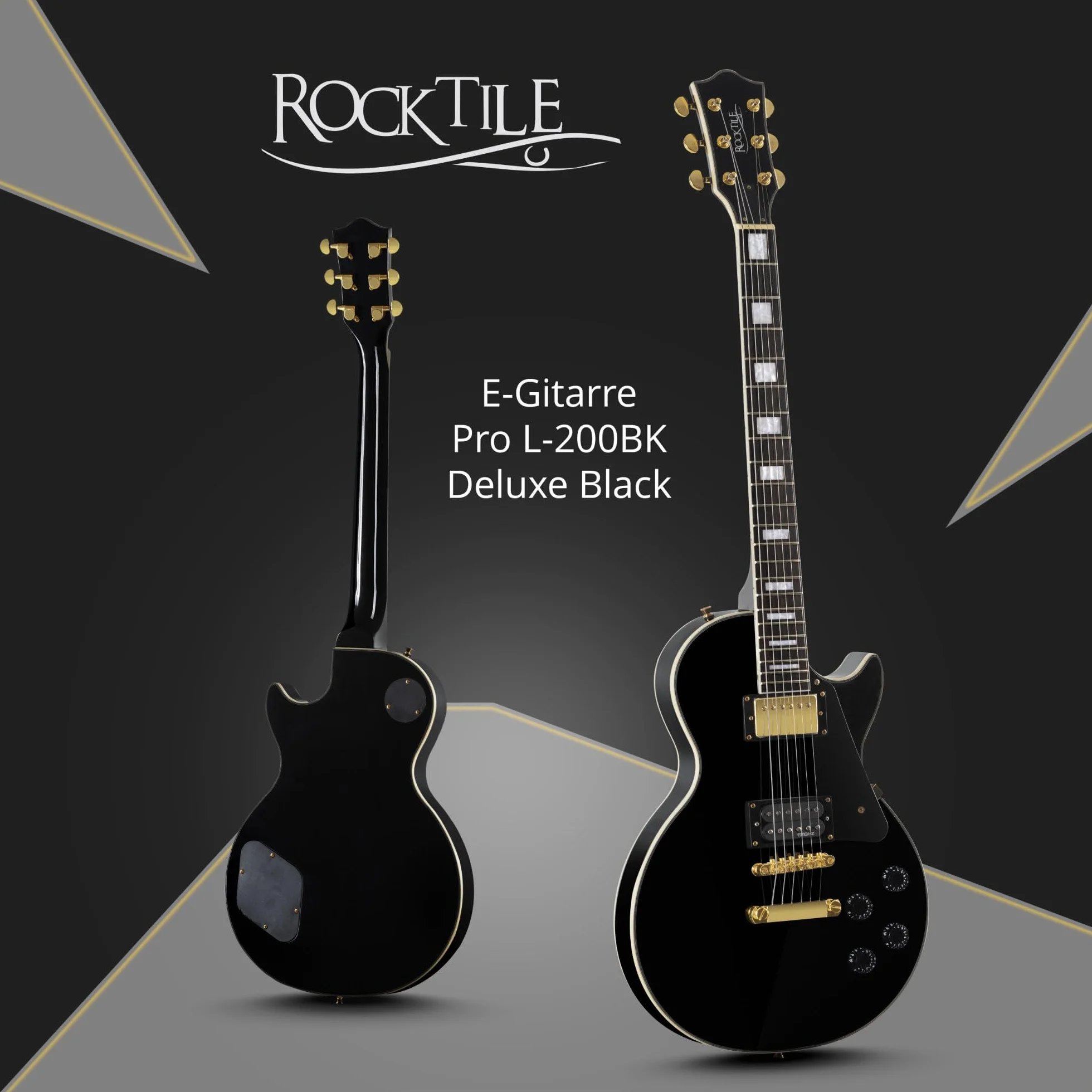 Rocktile Pro L-200BK gitara elektryczna czarna Deluxe