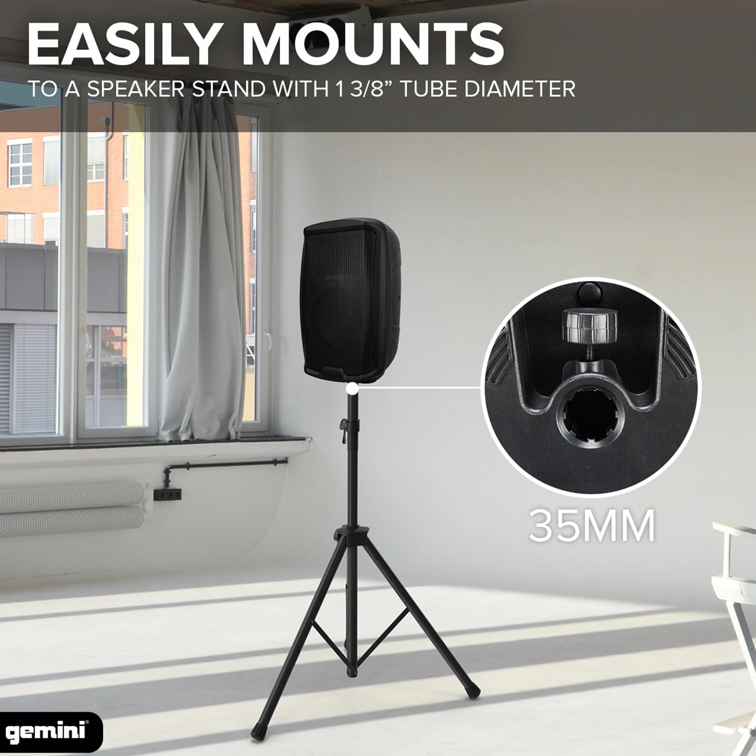 Gemini Sound AS-2108BT Active Bluetooth PA System, Głośniki DJ 500W Woofer 500W Watt, SD, USB, XLR Wejście/Wyjście, 2 x 1/4 cala Mikrofon/RCA i wejścia z punktami, TWS