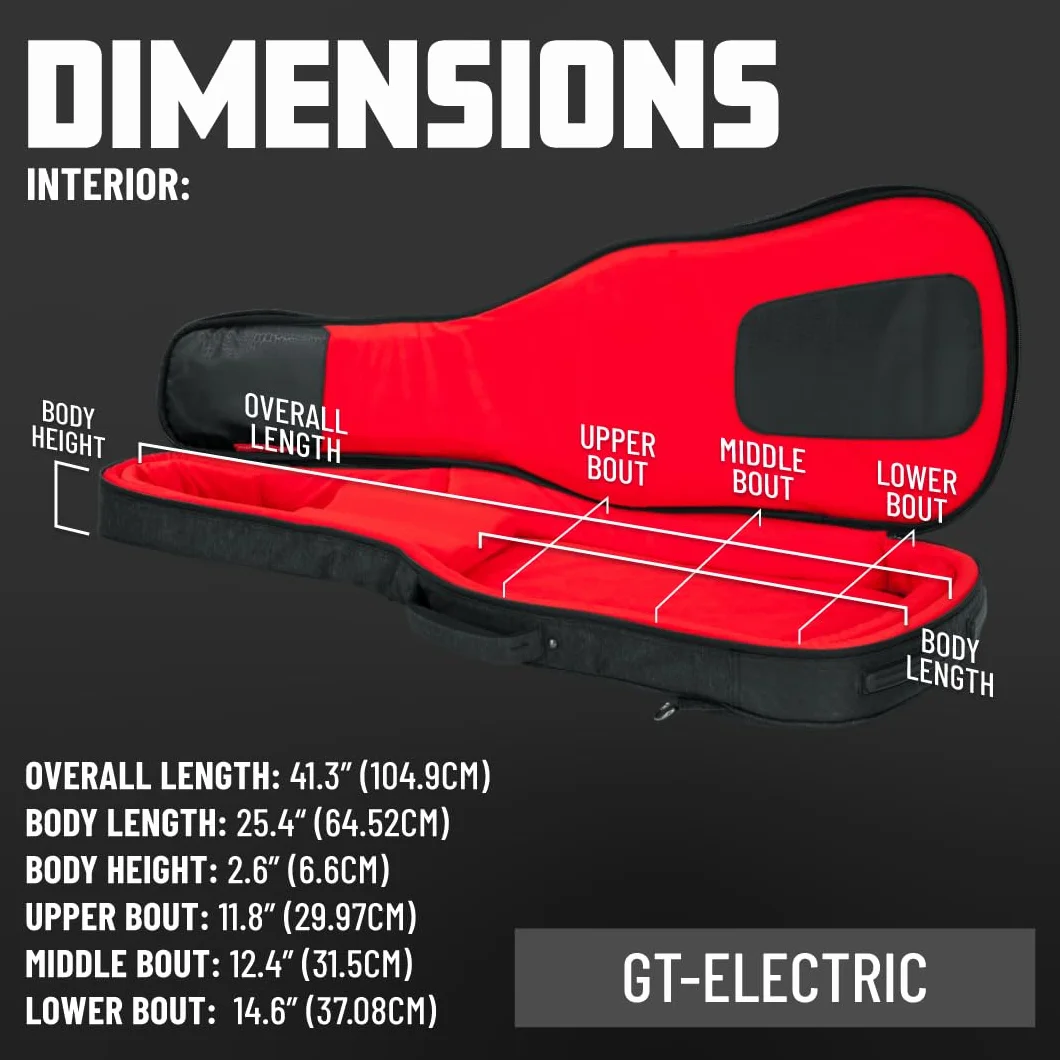 Pokrowiec na gitarę elektryczną Gator Transit Series; jasnoszare na zewnątrz (GT-ELECTRIC-GRY)