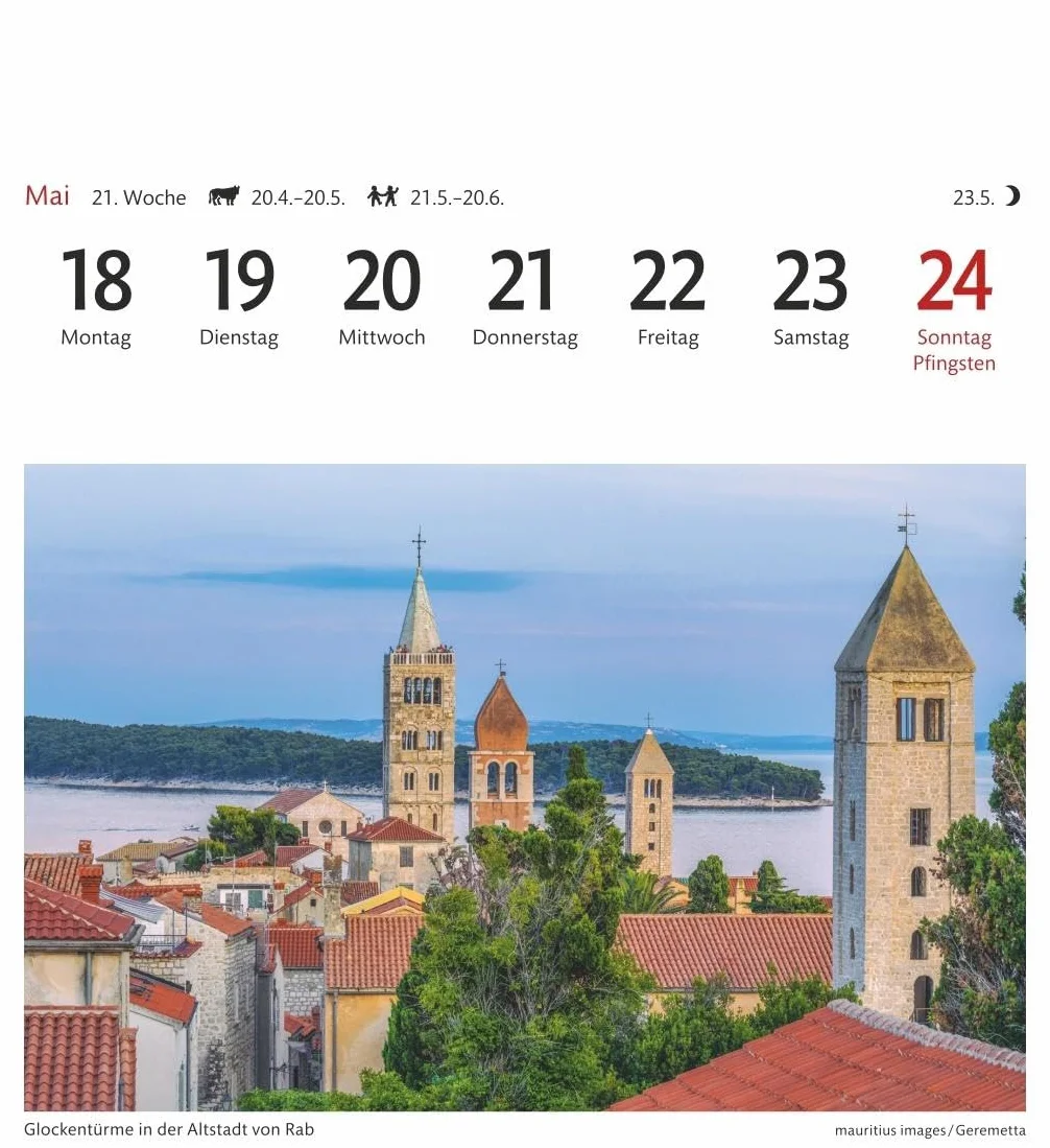 Kroatien Sehnsuchtskalender 2026 - Wochenkalender mit 53 Postkarten: Malerische Orte und die schönsten Landschaften Kroatiens im ... Reise-Kalender zum Aufstellen oder Aufhängen