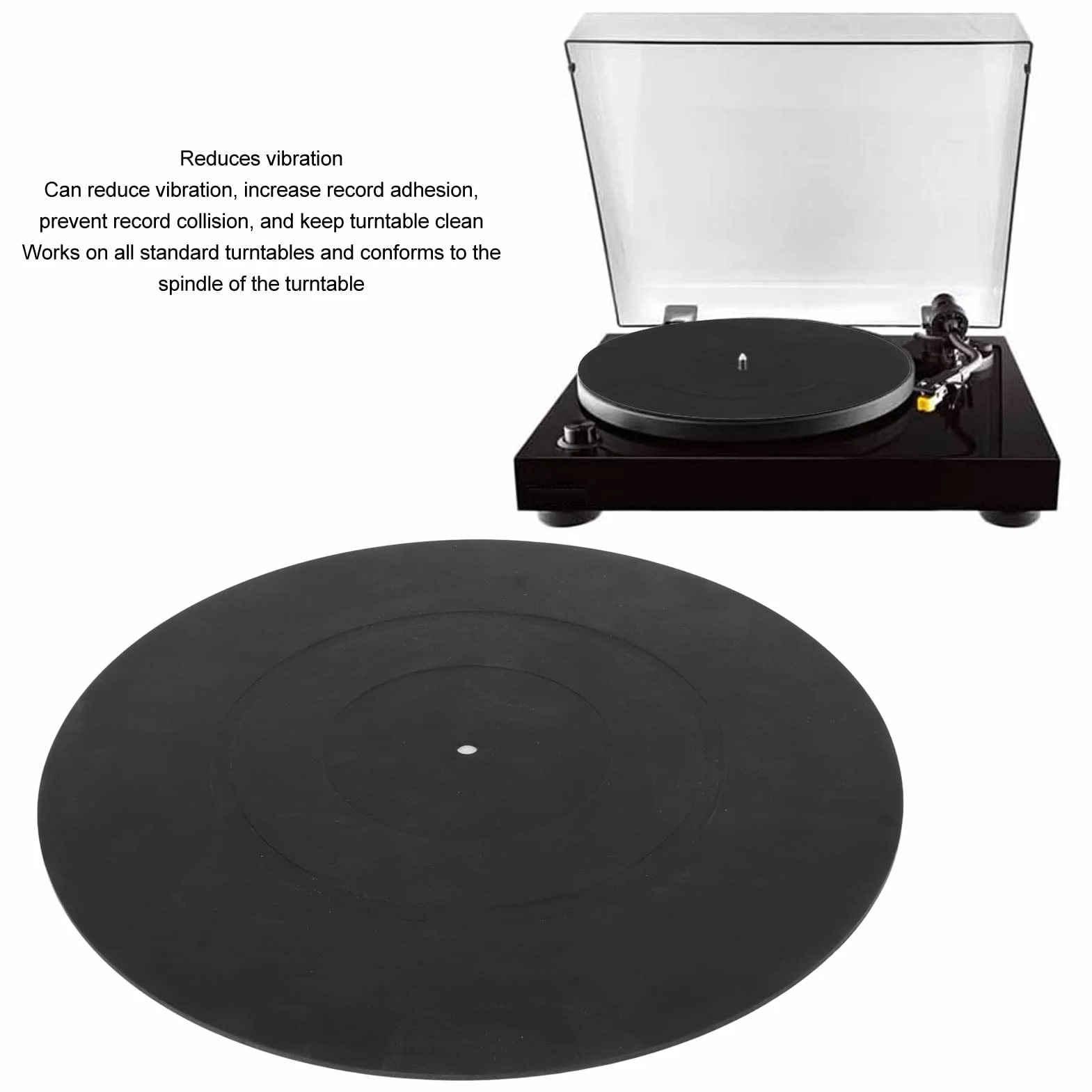 Cryfokt Mata do Płyty Winylowej Odporna na statykę Gumowa Mata Pod Gramofon do Gramofonu, Podkładka Redukująca Wibracje dla Audiofilów