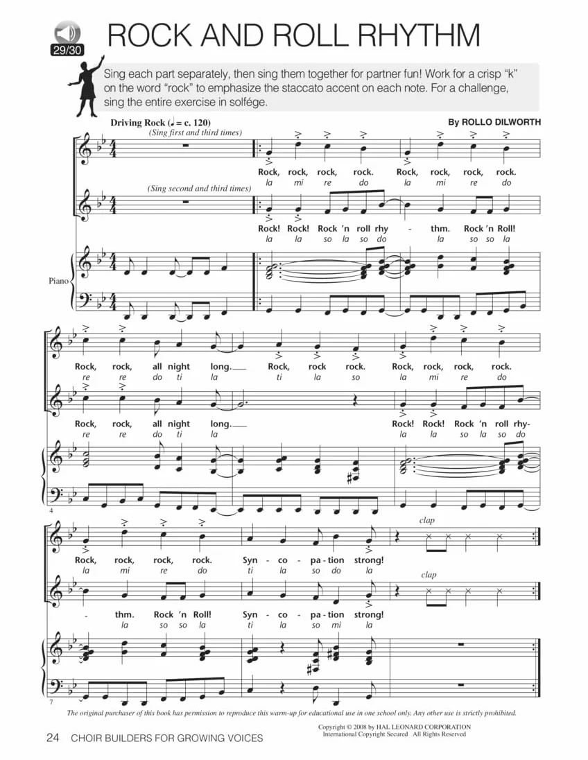 Choir builders for growing voices +cd: 18 Vocal Exercises for Warm-Up & Workout
