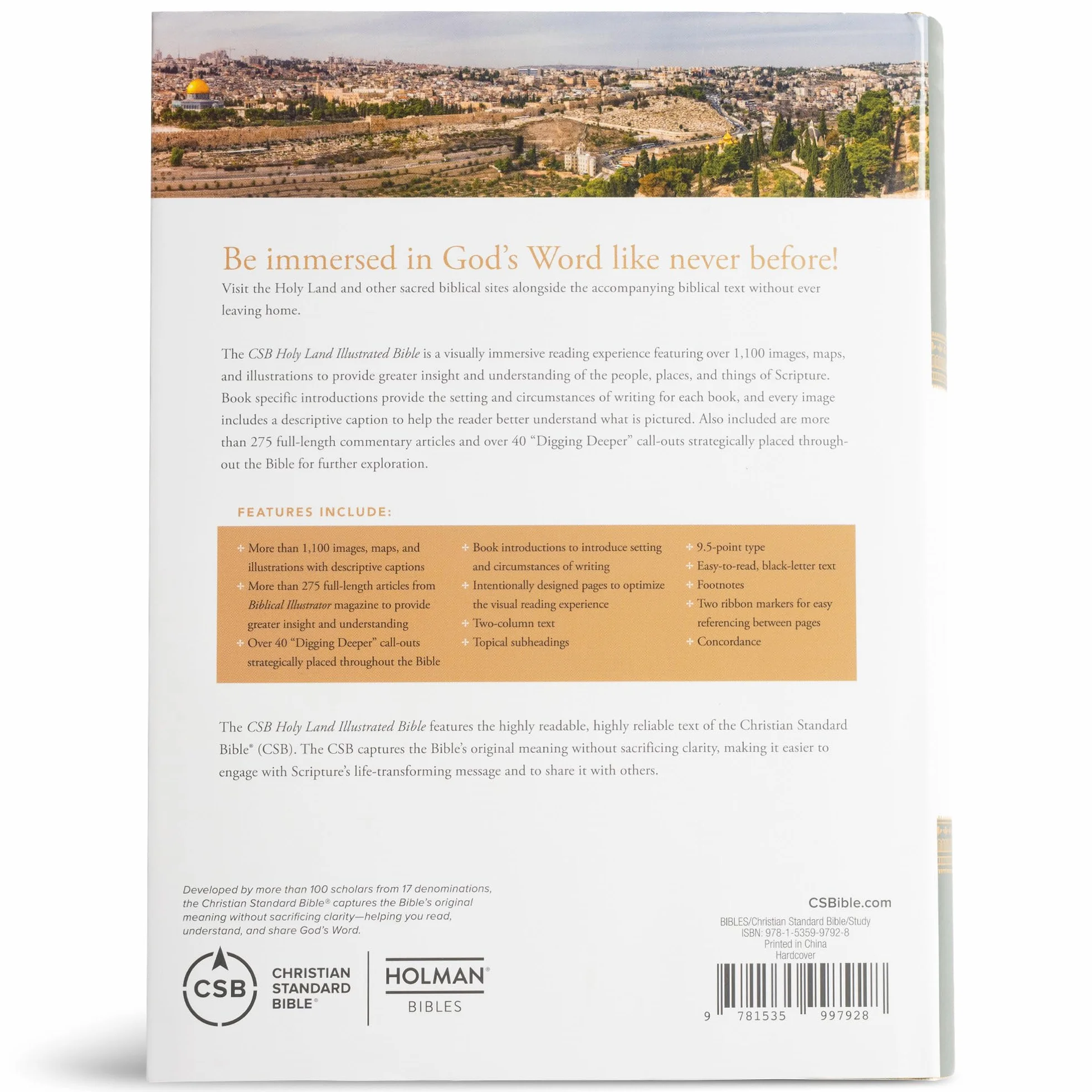 CSB Holy Land Illustrated Bible, Hardcover: A Visual Exploration of the People, Places, and Things of Scripture