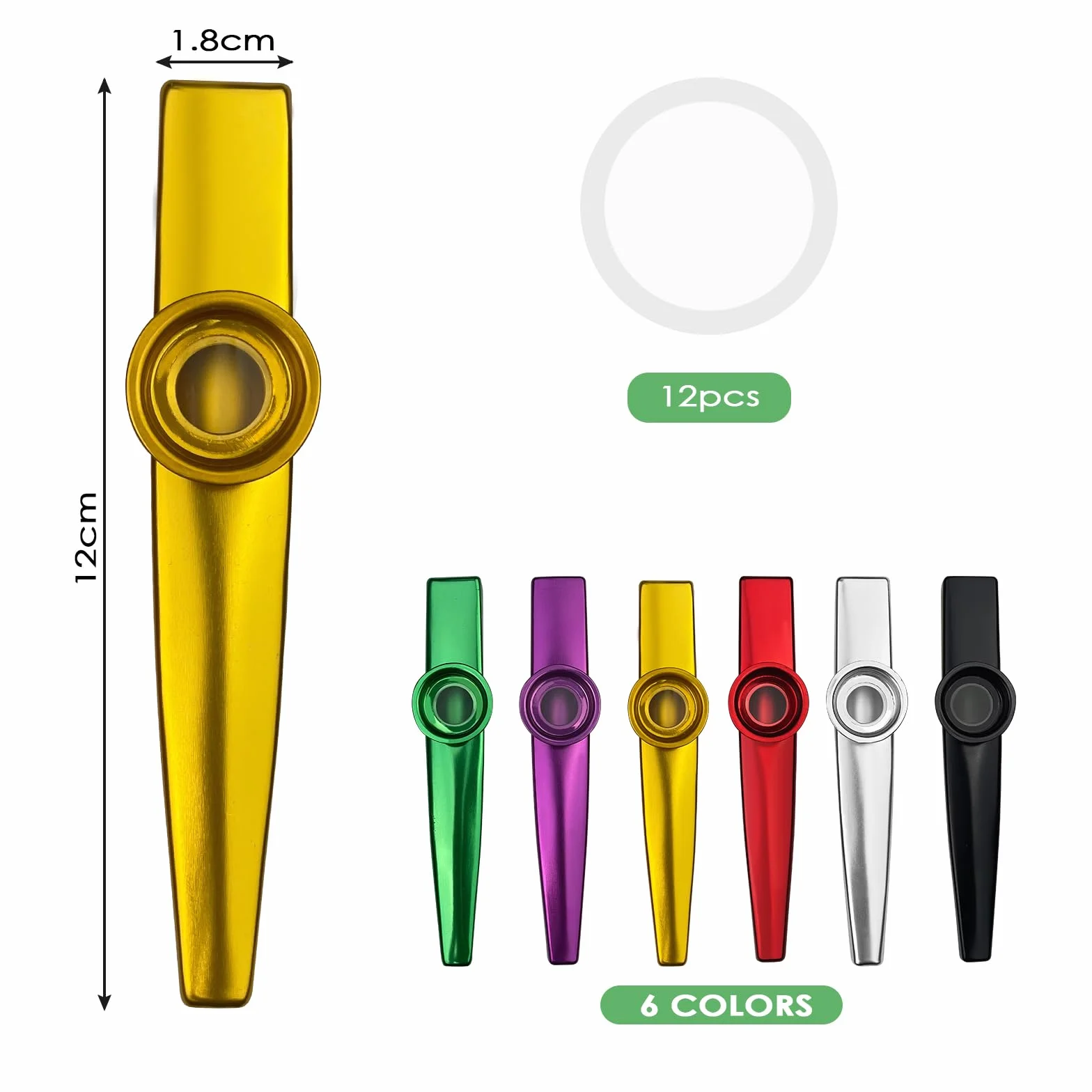 2 sztuk Kazoo instrument perkusyjny, metal Kazoo
