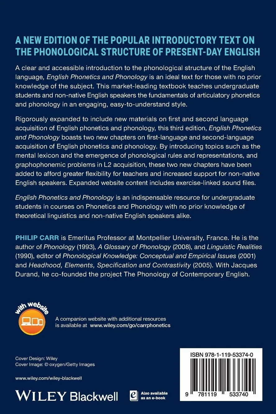 English Phonetics and Phonology: An Introduction