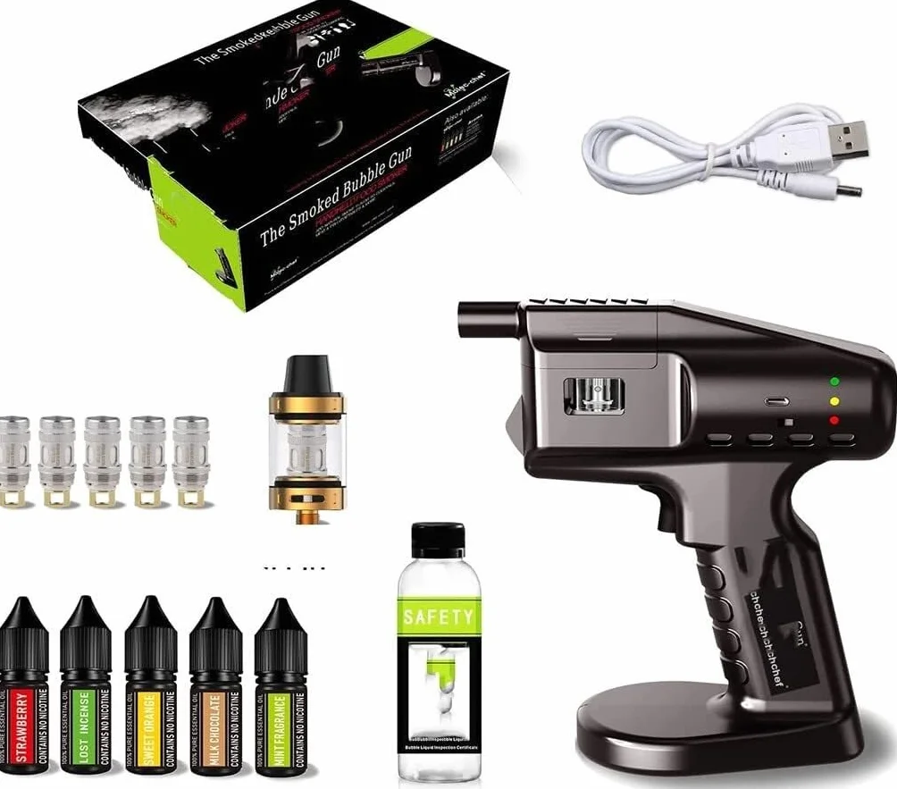Zestaw Do Wędzenia Koktajli, Wędzarnia Elektryczna, Pistolet Do Dymu Bubble Cocktail Przenośny Ręczny Pistolet Do Wędzenia Na Zimno, Zaparzacz Dymu, Koktajle Infuzowane, Wino, Sery, Wędliny