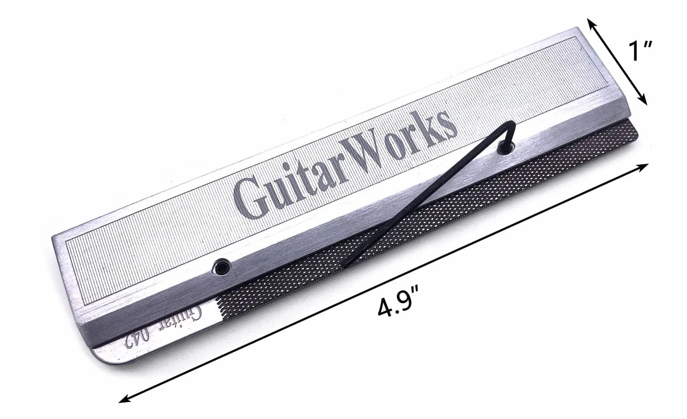 Pilniki do nakrętek gitarowych (.024-1.35) zestaw pilników do rowków z podwójną krawędzią, z uchwytem zaciskowym, narzędzie lutnicze do gitar akustycznych