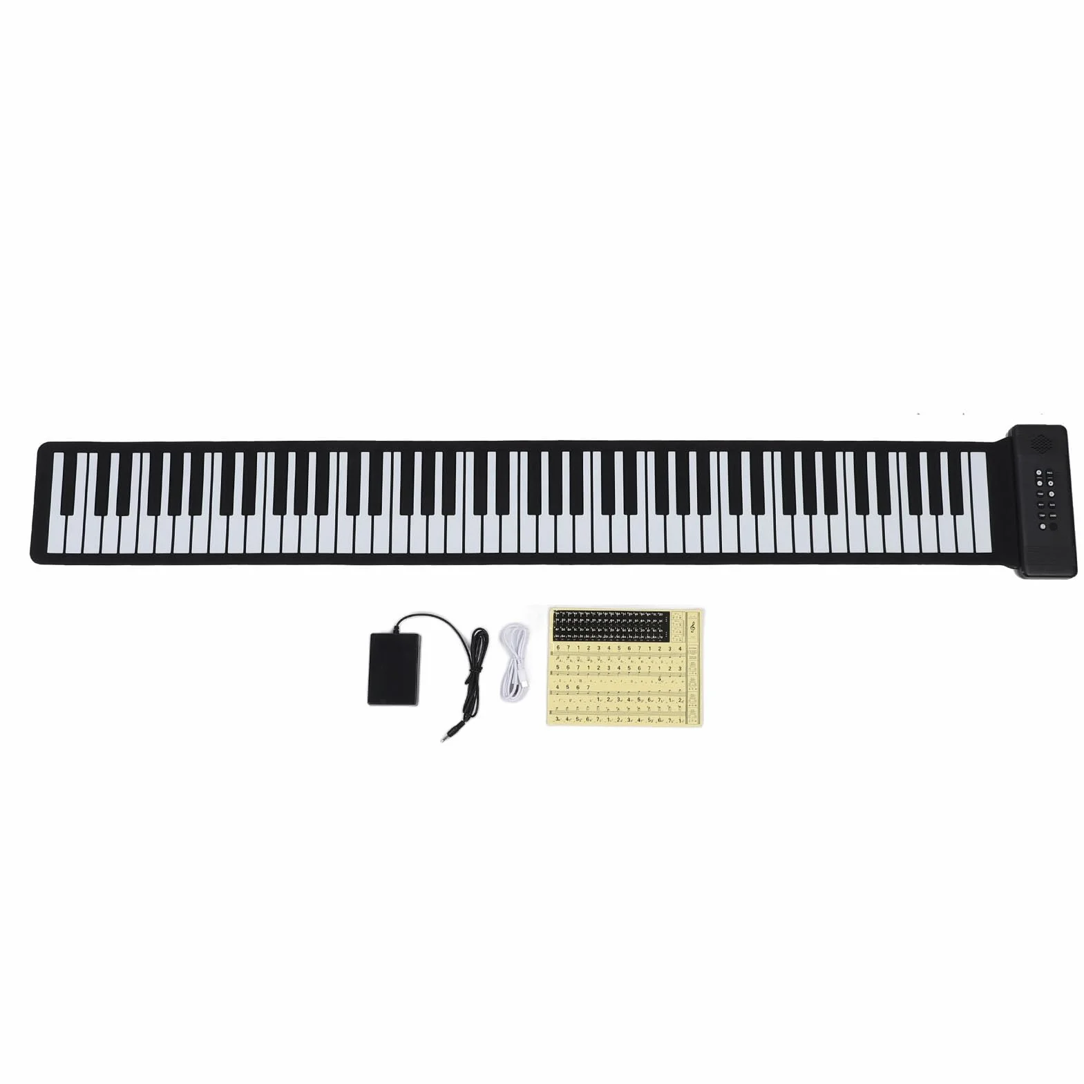 88 Klawiszy Roll Up Piano Keyboard Przenośny Akumulator, Składane Pianino Zwijane, Elastyczna Obudowa, łatwe Przenoszenie, Składana Konstrukcja do Nauczania w Klasie i środowiska