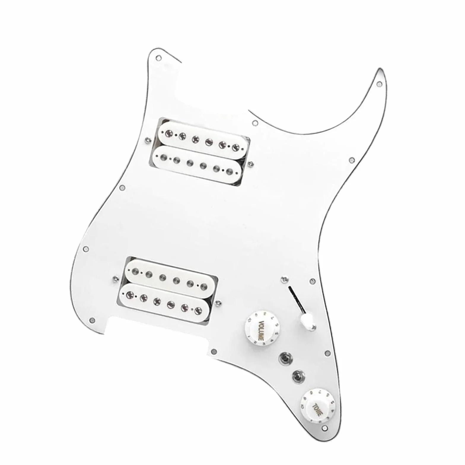 Profesjonalny Przetwornik Pickguard Alnico 5 Pre Wired Pickguard Zestaw HH Z Pojedynczą/podwójną Cewką(White White)