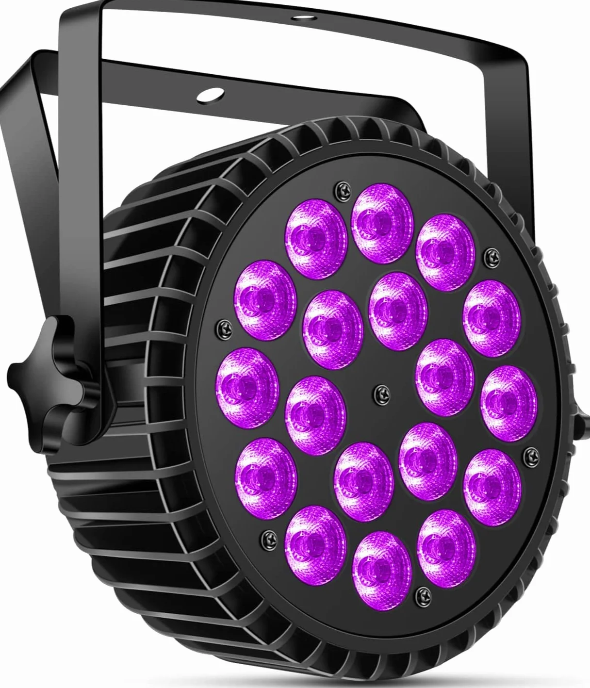 LED Par UV reflektor punktowy 200W 18 LED światło sceniczne światło dyskotekowe, 8CH RGB DMX dźwięk stroboskopowy tryb aktywny oświetlenie DJ efekt świetlny na imprezę Halloween
