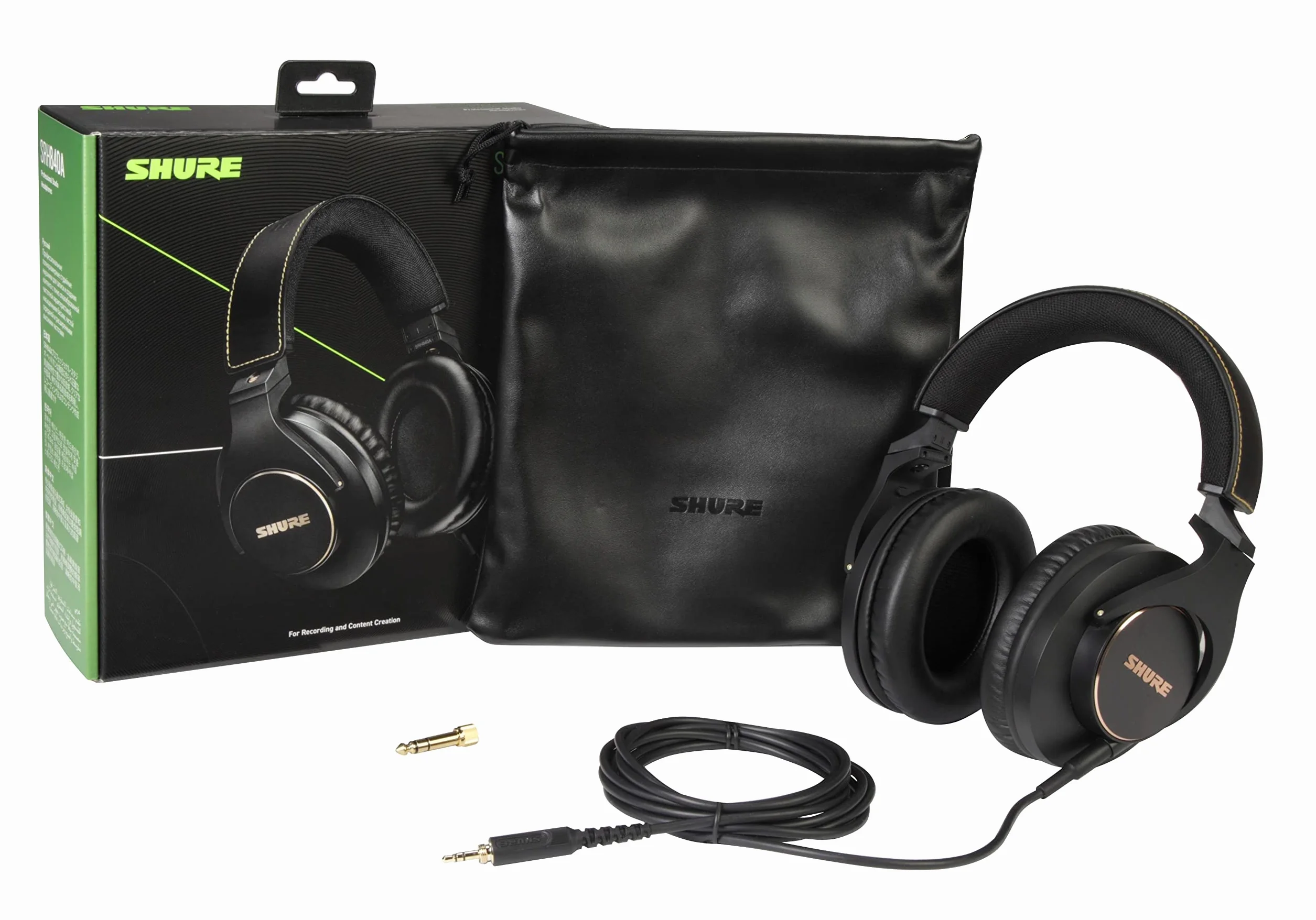 Shure SRH840A Przewodowe słuchawki nauszne do krytycznego słuchania i monitorowania, profesjonalny zestaw słuchawkowy, szczegółowy dźwięk, składana konstrukcja - wersja 2022