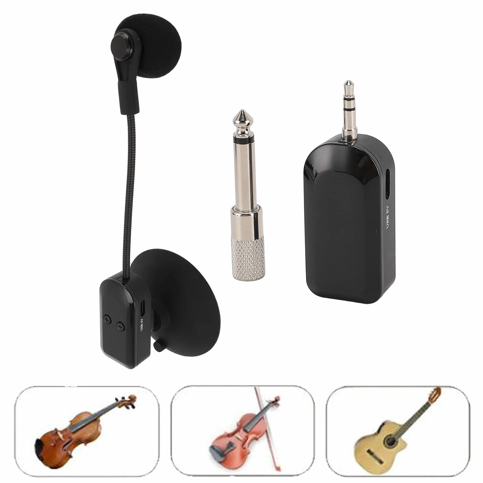 Bezprzewodowy Mikrofon Instrumentu, Bezprzewodowy Gitarowy System Mikrofonu Gitarowego Mik Mikrofonu do Rogów, Trąbki, Saksofonowe Wzmacniacz Głosu, Zasięg 131 Stóp