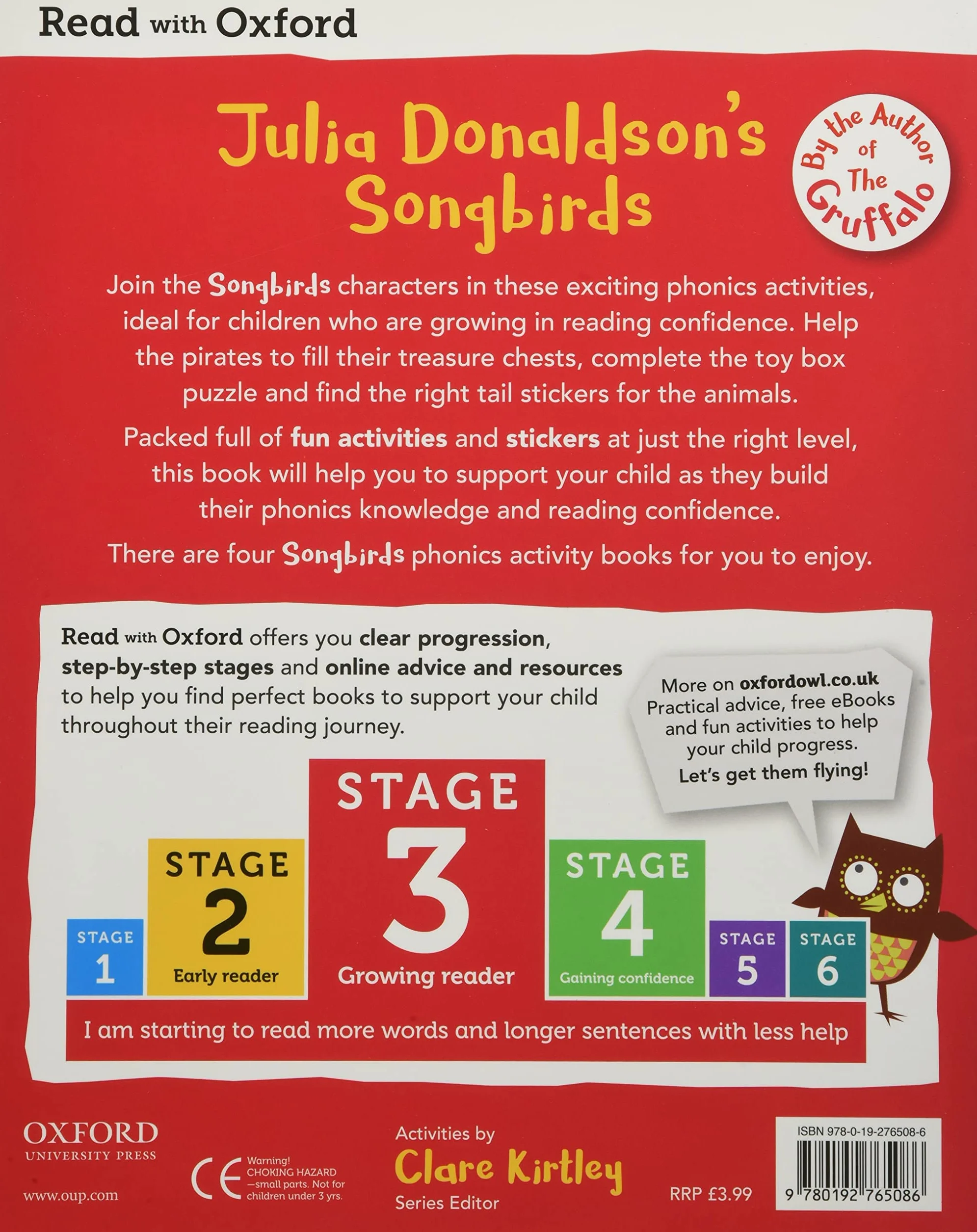 Read with oxford: stage 3. julia donaldson's songbirds: my phonics activity book (paperback)