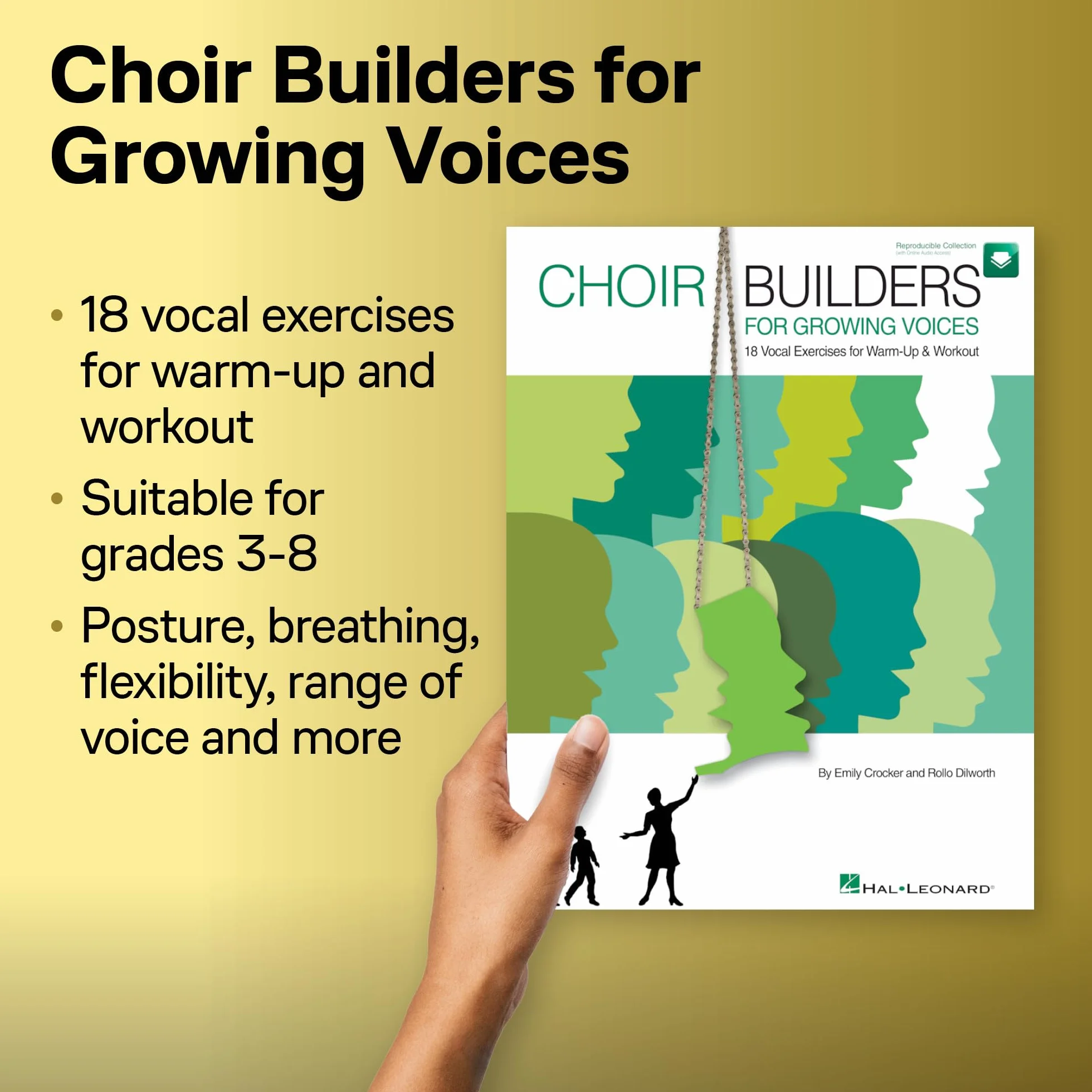 Choir builders for growing voices +cd: 18 Vocal Exercises for Warm-Up & Workout