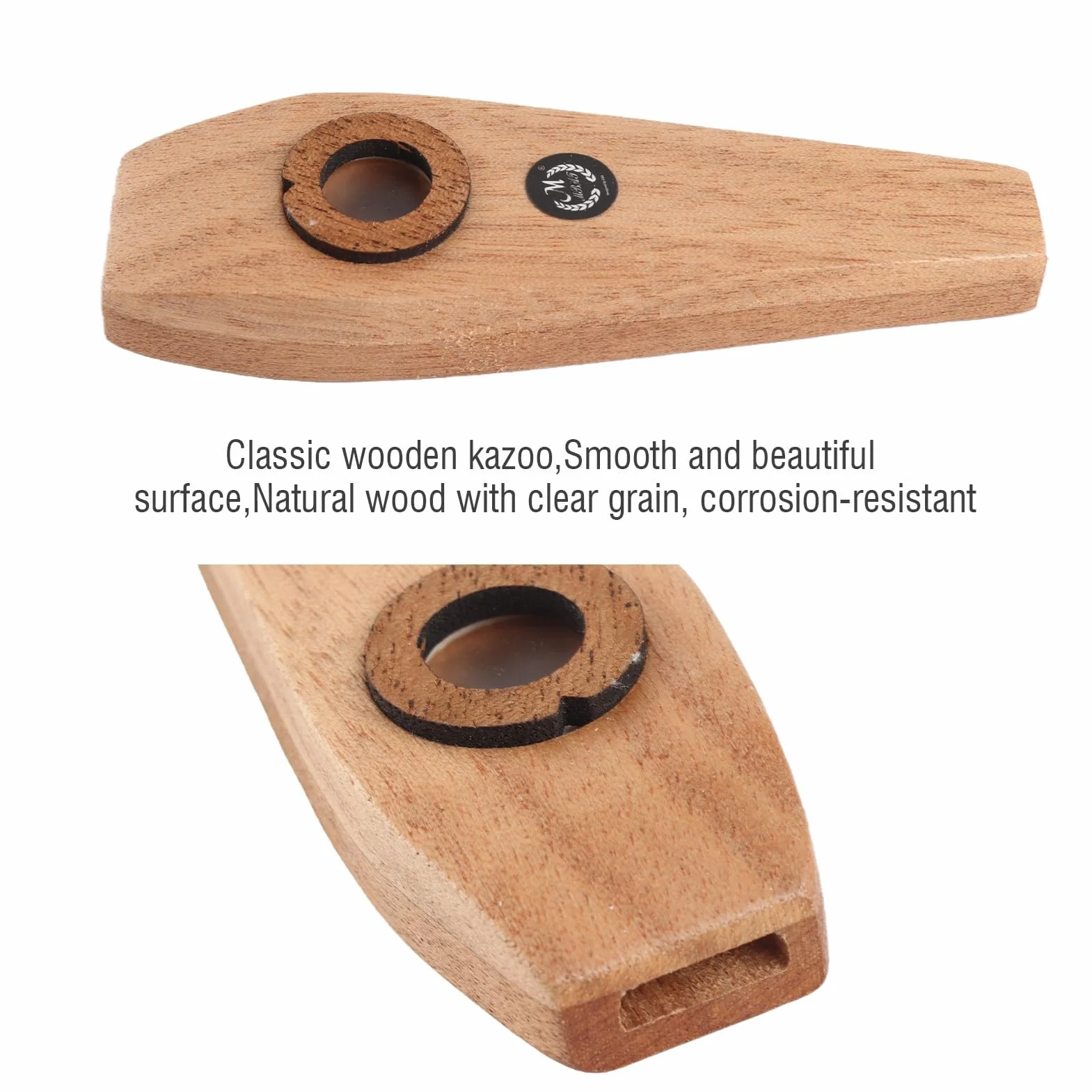 Drewniane Kazoo z 2 Fletami Membranowymi Gitara Ukulele Towarzyszyć Instrumentom Muzycznym dla Początkujących Muzyki