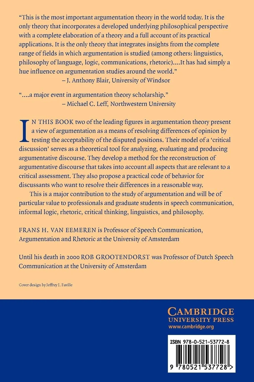 A Systematic Theory of Argumentation: The pragma-dialectical approach