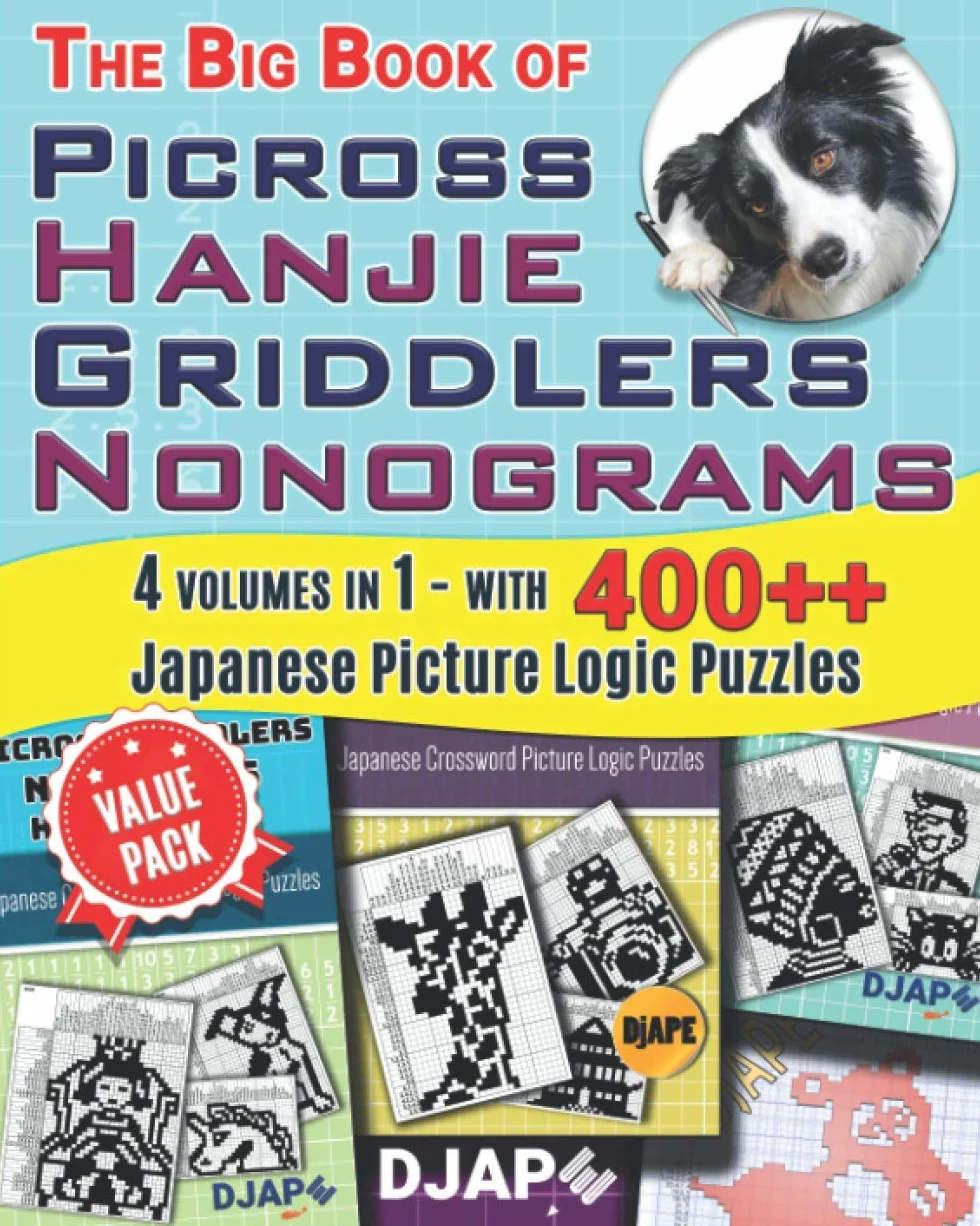 The Big Book of Picross Hanjie Griddlers Nonograms: 4 volumes in 1 - with 400++ Japanese Picture Logic Puzzles: 3