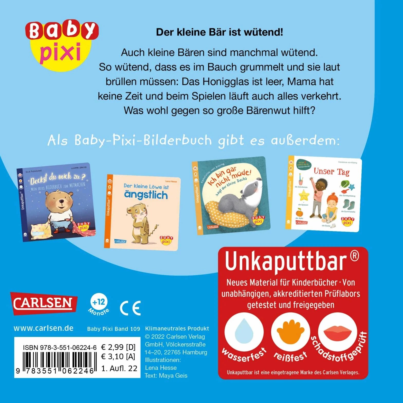Baby Pixi (unkaputtbar) 109: Der kleine Bär ist wütend